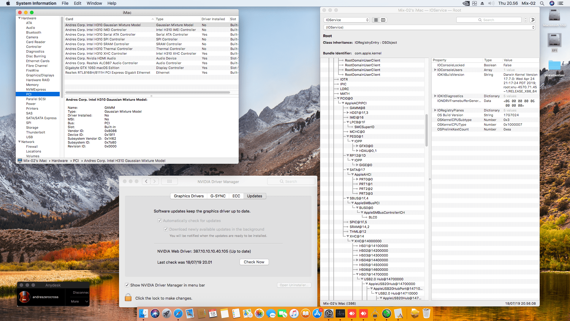 MSI H310I Pro + Intel Core i7 8700 + Gigabyte GTX1050 8