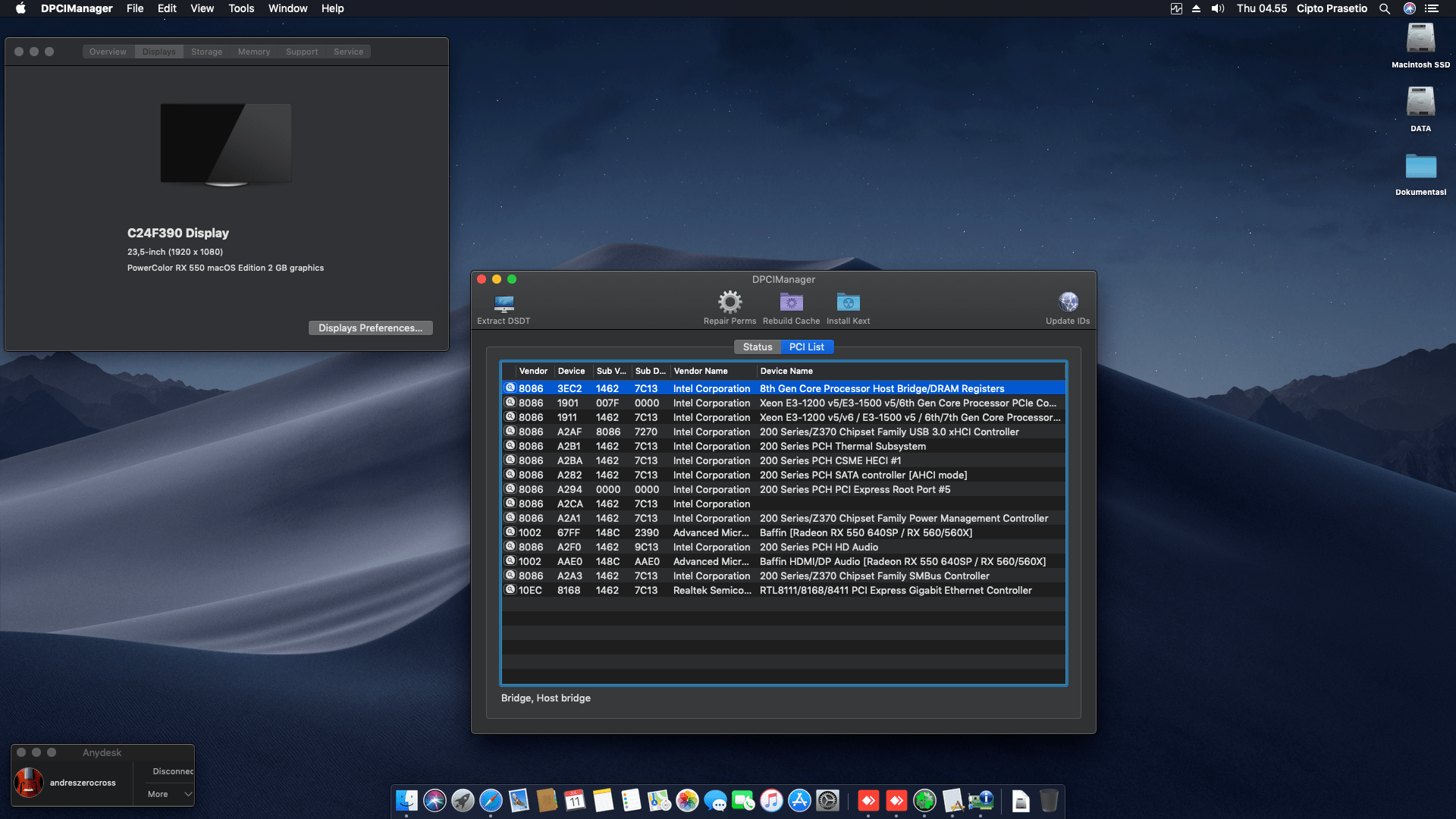 MSI H310M PRO VH PLUS + Intel Core i7 8700 + RX 550 2