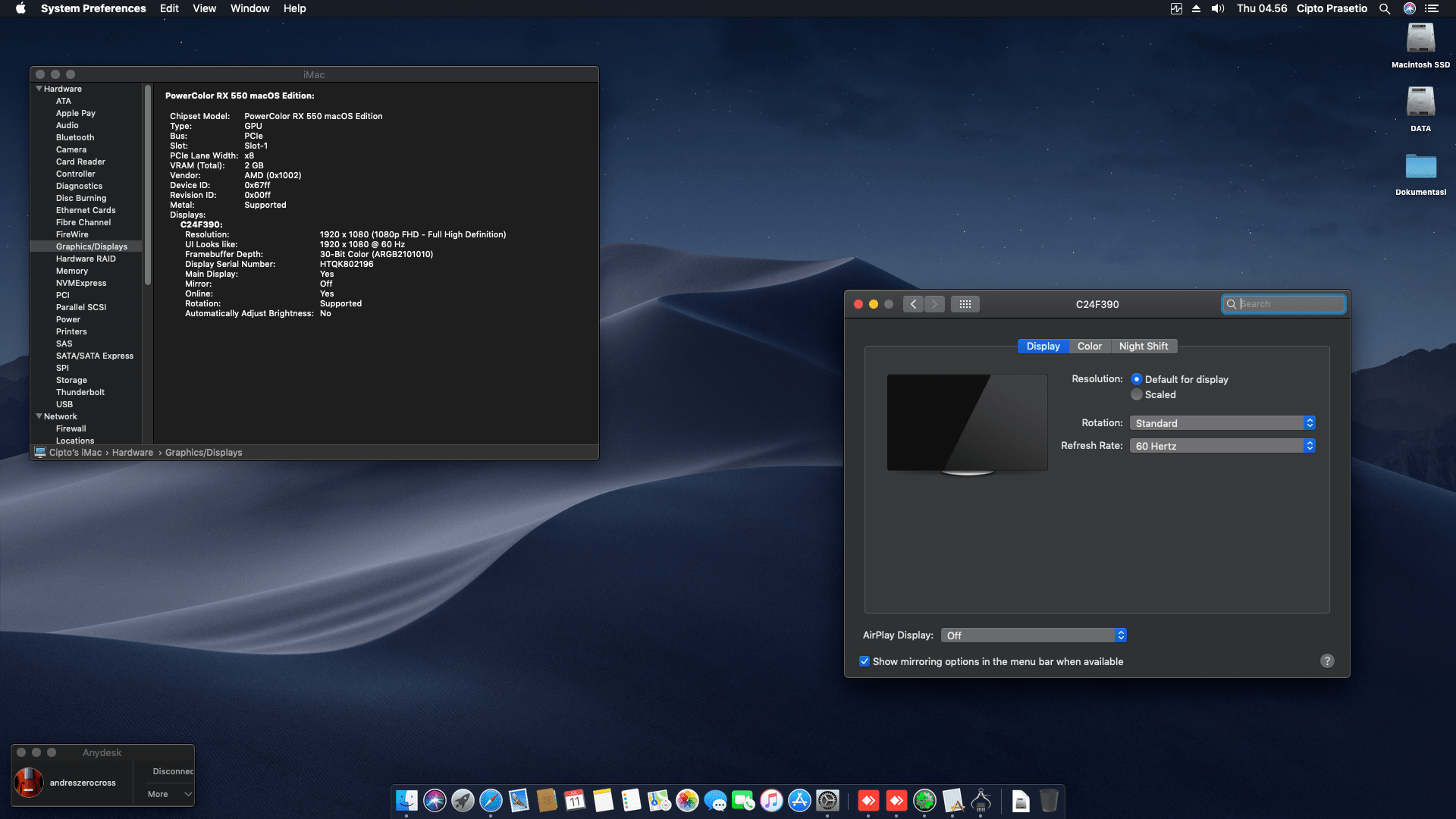 MSI H310M PRO VH PLUS + Intel Core i7 8700 + RX 550 5
