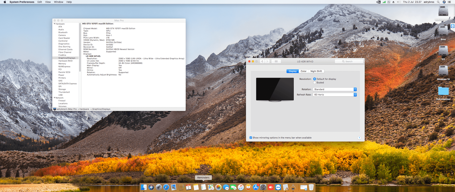 MSI Z370 A Pro + Intel Core i9 9900KF + MSI GTX 1070Ti 6