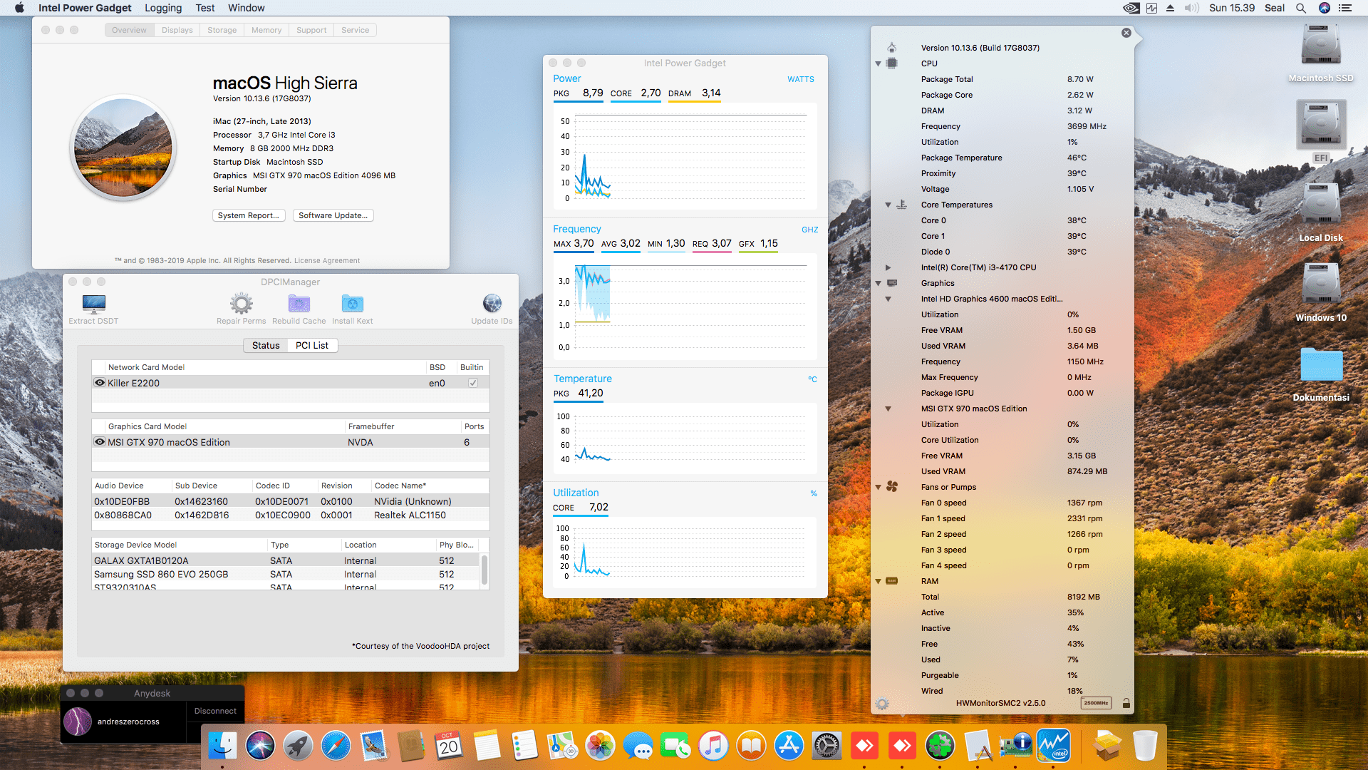 MSI Z97 G43 Gaming + Intel Core i3 4170 + MSI GTX 970 1