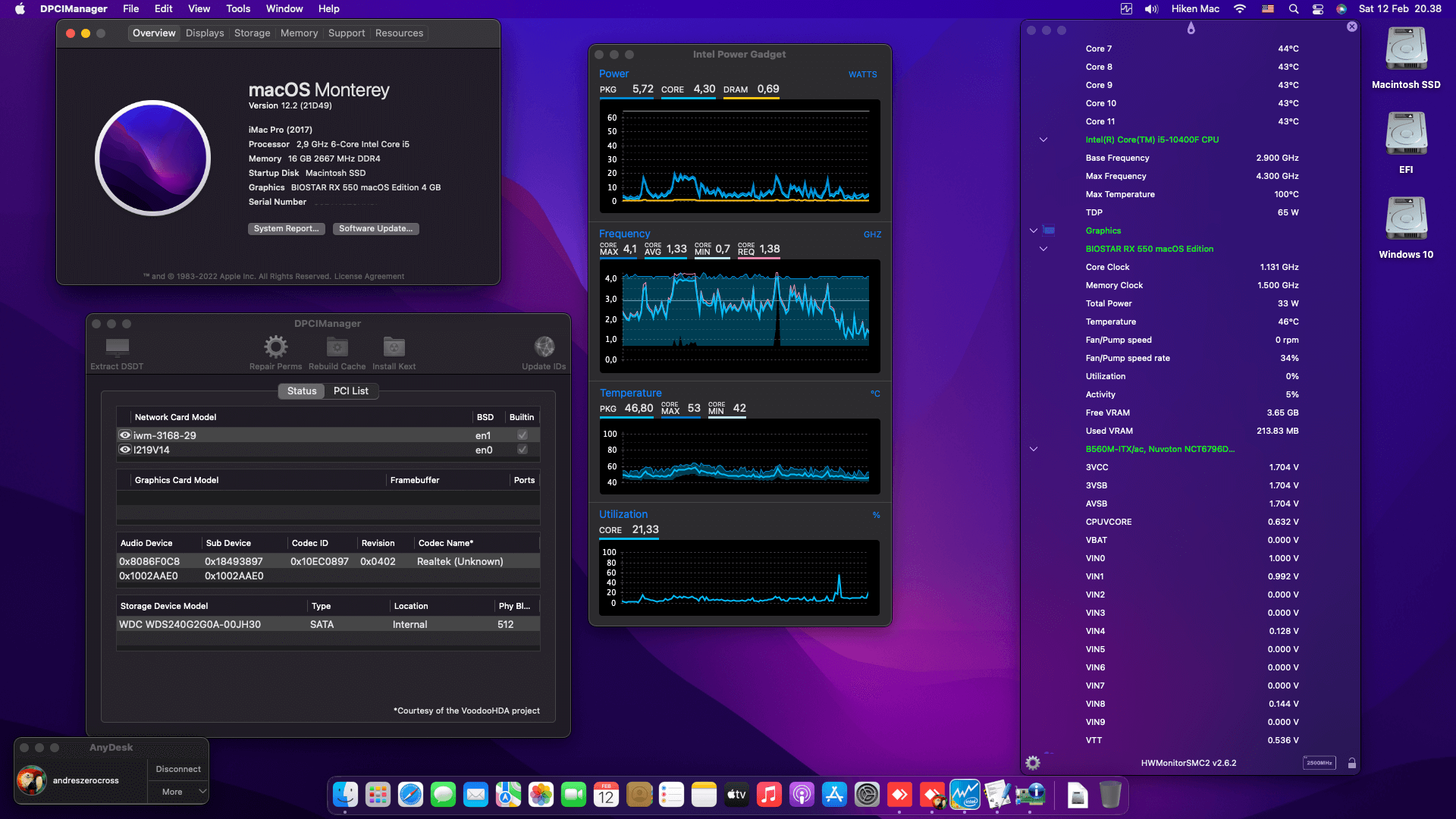 Asrock B560M ITX:AC + Intel Core i5 10400F + Biostar RX 550   OpenCore 1