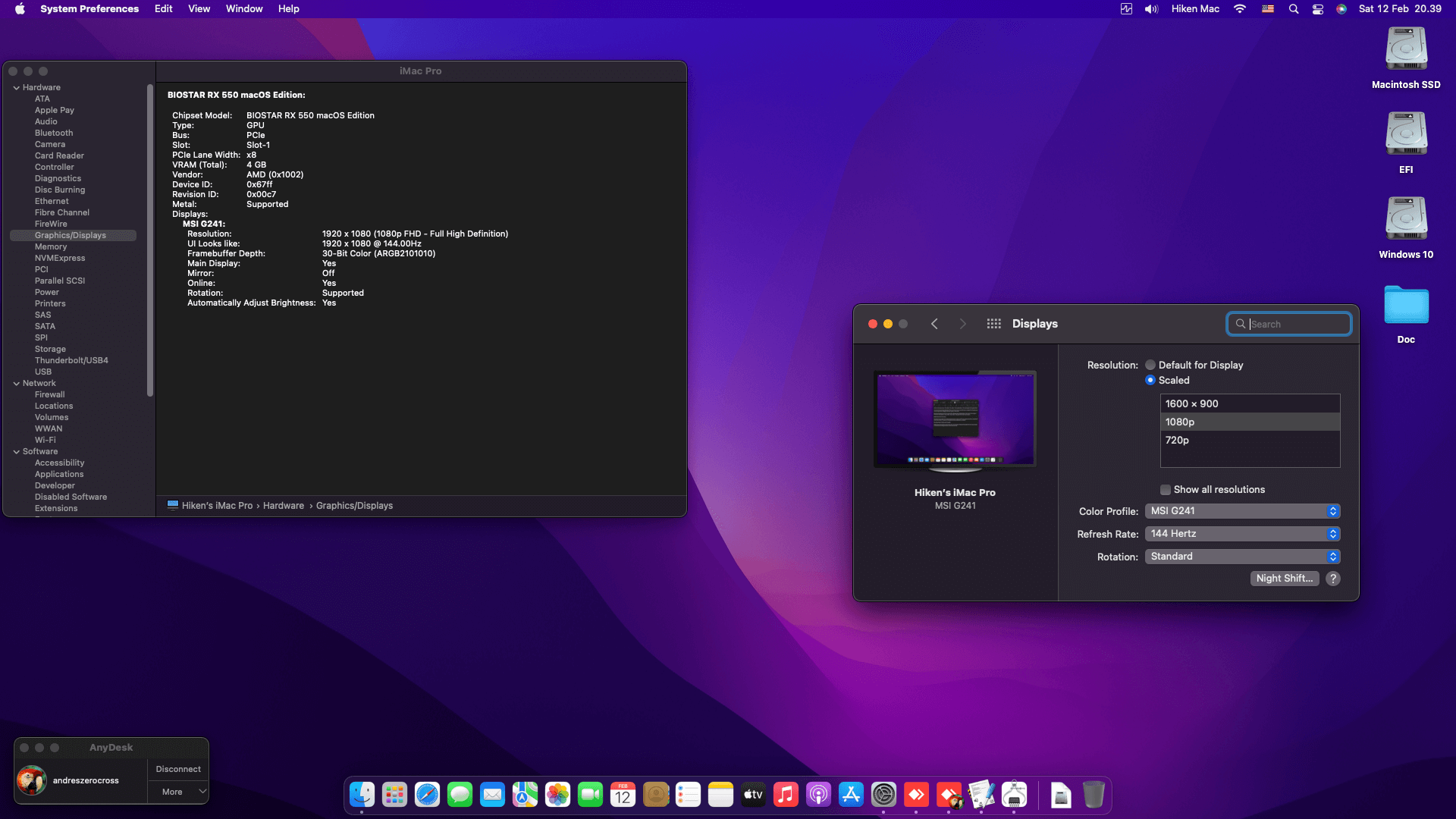 Asrock B560M ITX:AC + Intel Core i5 10400F + Biostar RX 550   OpenCore 4