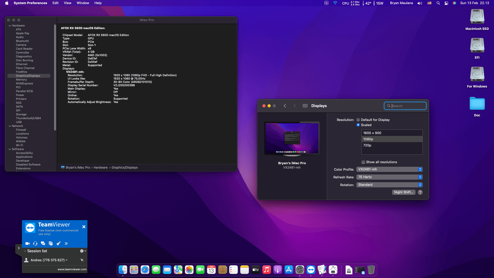 Gigabyte B550M DS3H + AMD Ryzen 5 1500X + Afox RX 560D OpenCore 4