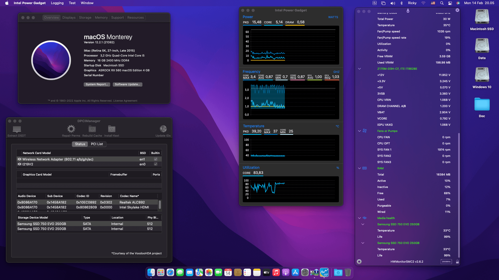 Gigabyte GA Z170M D3H + Intel Core i5 6500 + Asrock RX 560 OpenCore 1