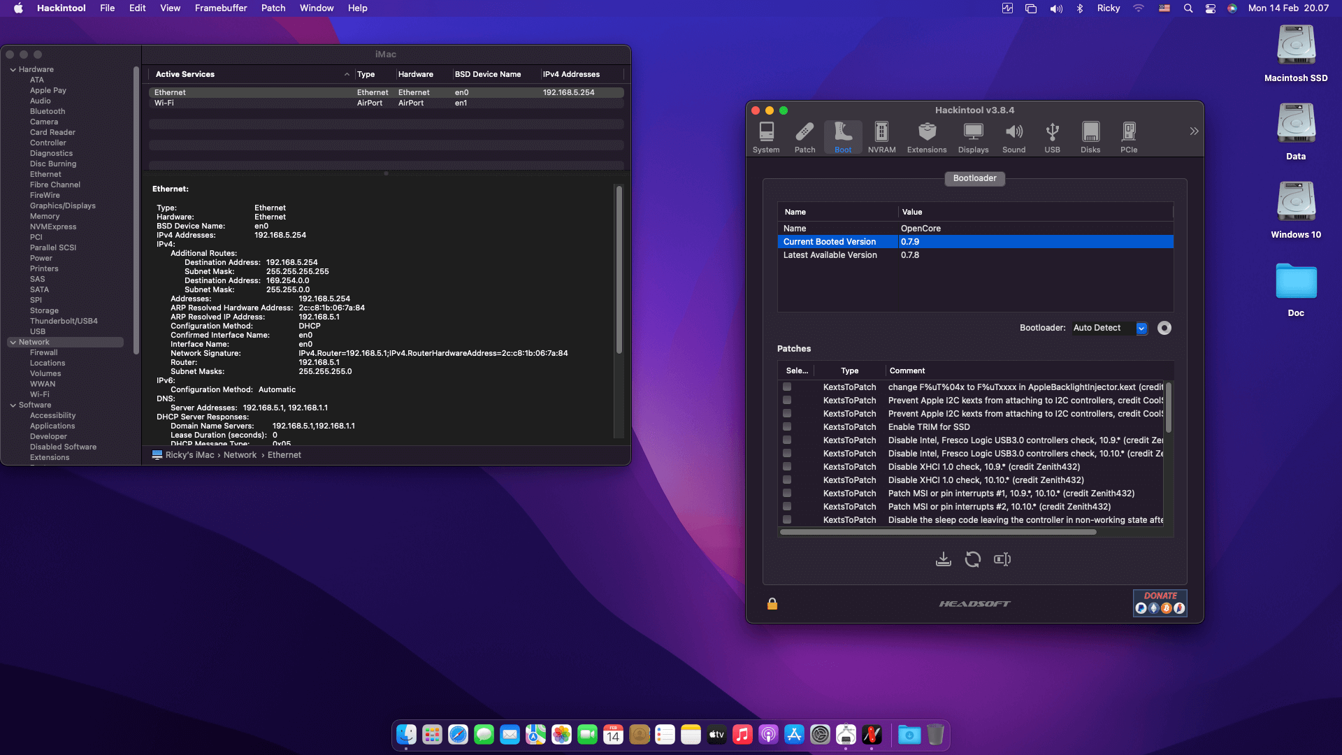 Gigabyte GA Z170M D3H + Intel Core i5 6500 + Asrock RX 560 OpenCore 8