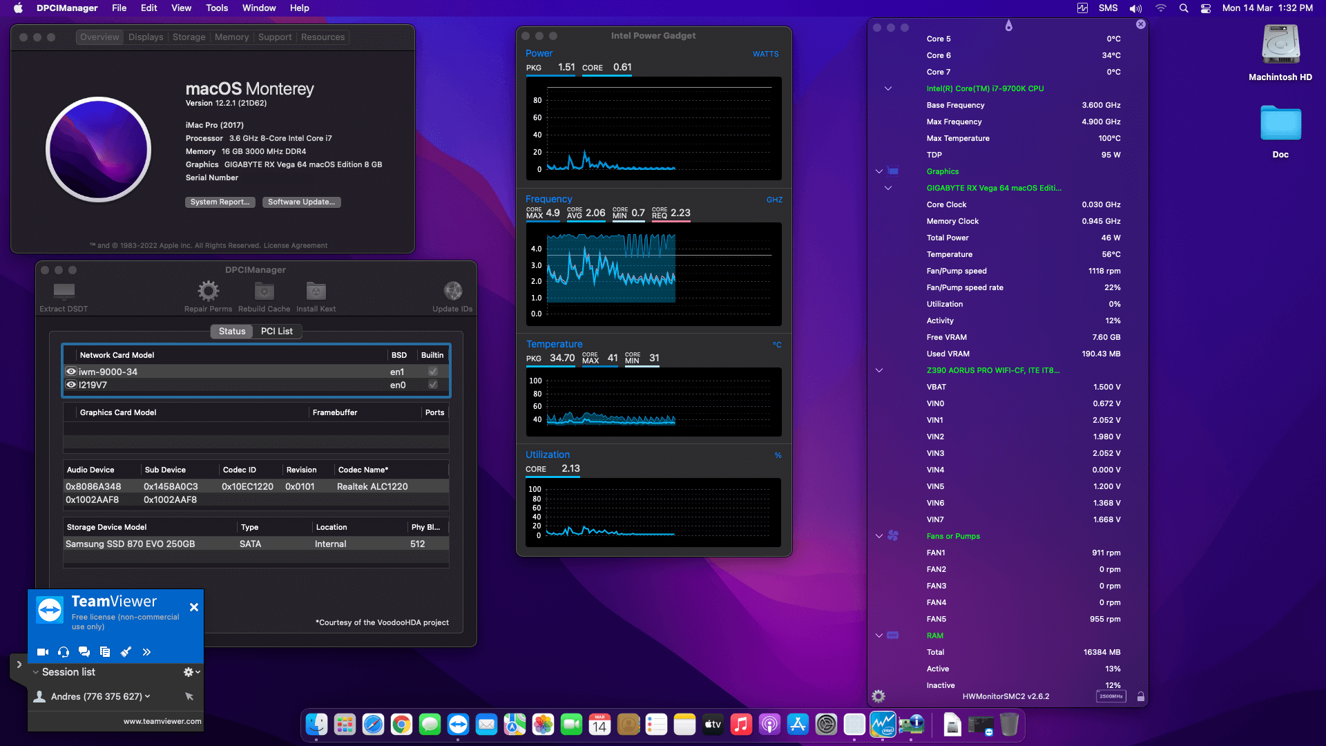 Gigabyte Z390 Aorus Pro Wifi + Intel Core i7 9700K + Gigabyte RX Vega 64 OpenCore 1