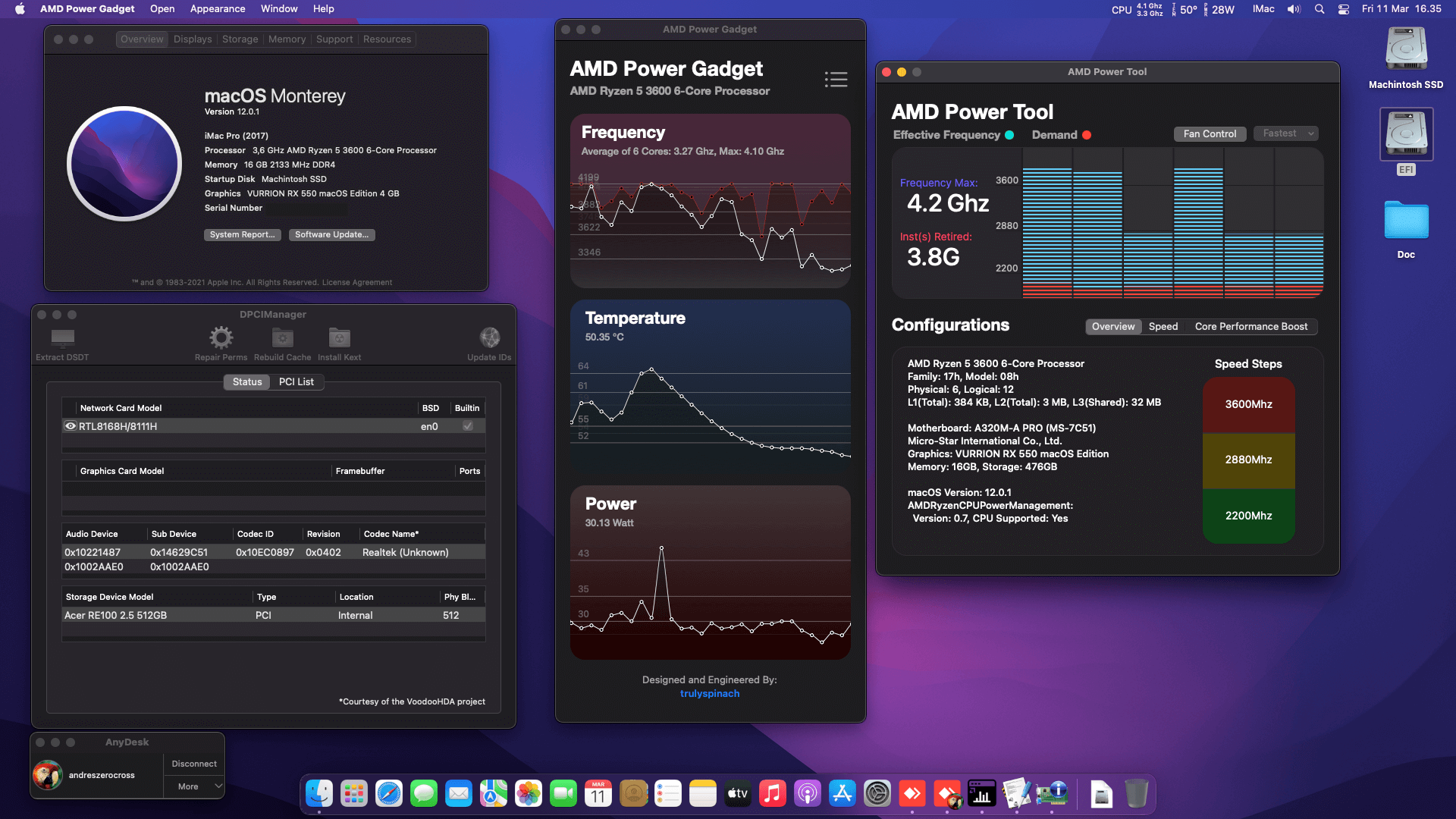 MSI A320M A PRO + AMD Ryzen 5 3600 + Vurrion RX 550   OpenCore 1