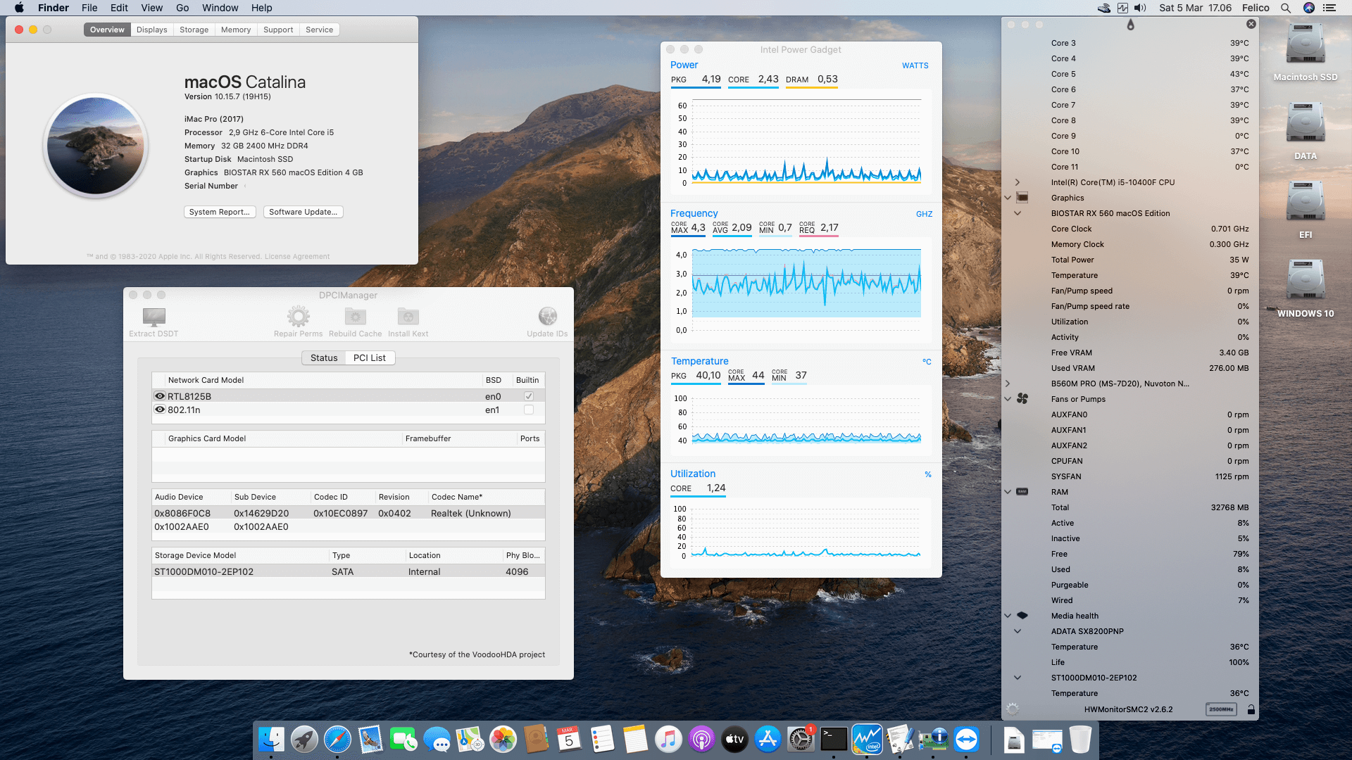 MSI B560M Pro + Intel Core i5 10400F + Biostar RX 560   OpenCore 1