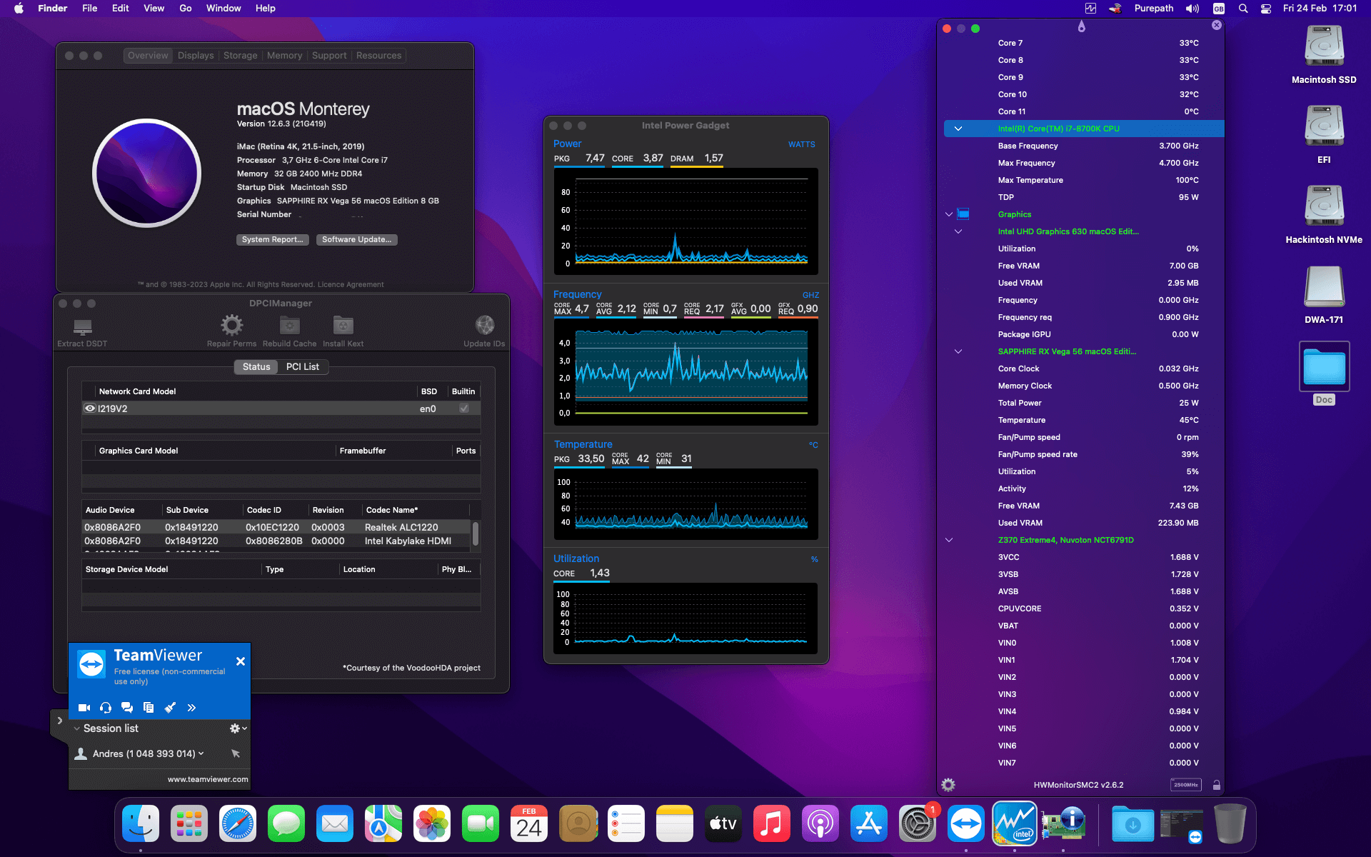 Asrock Z370 Extreme 4 + Intel Core i7 8700K + Sapphire Vega 56   OpenCore 1