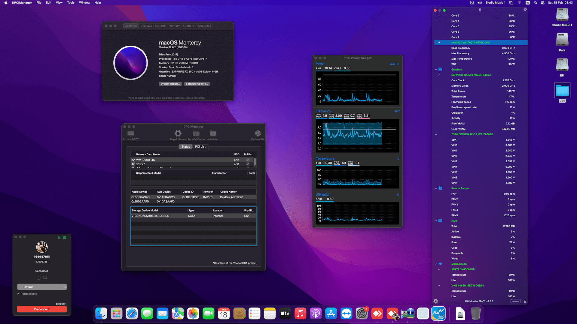 Gigabyte Z390 Designare + Intel Core i7 9700K + Sapphire RX 580 2nd   OpenCore 1