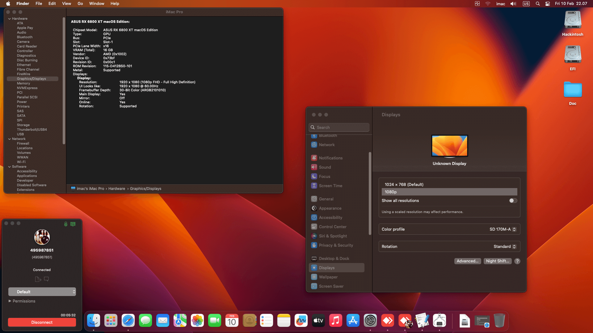 Gigabyte Z490 Vision D + Intel Core i9 10850K + Asus RX 6800 XT   OpenCore 5