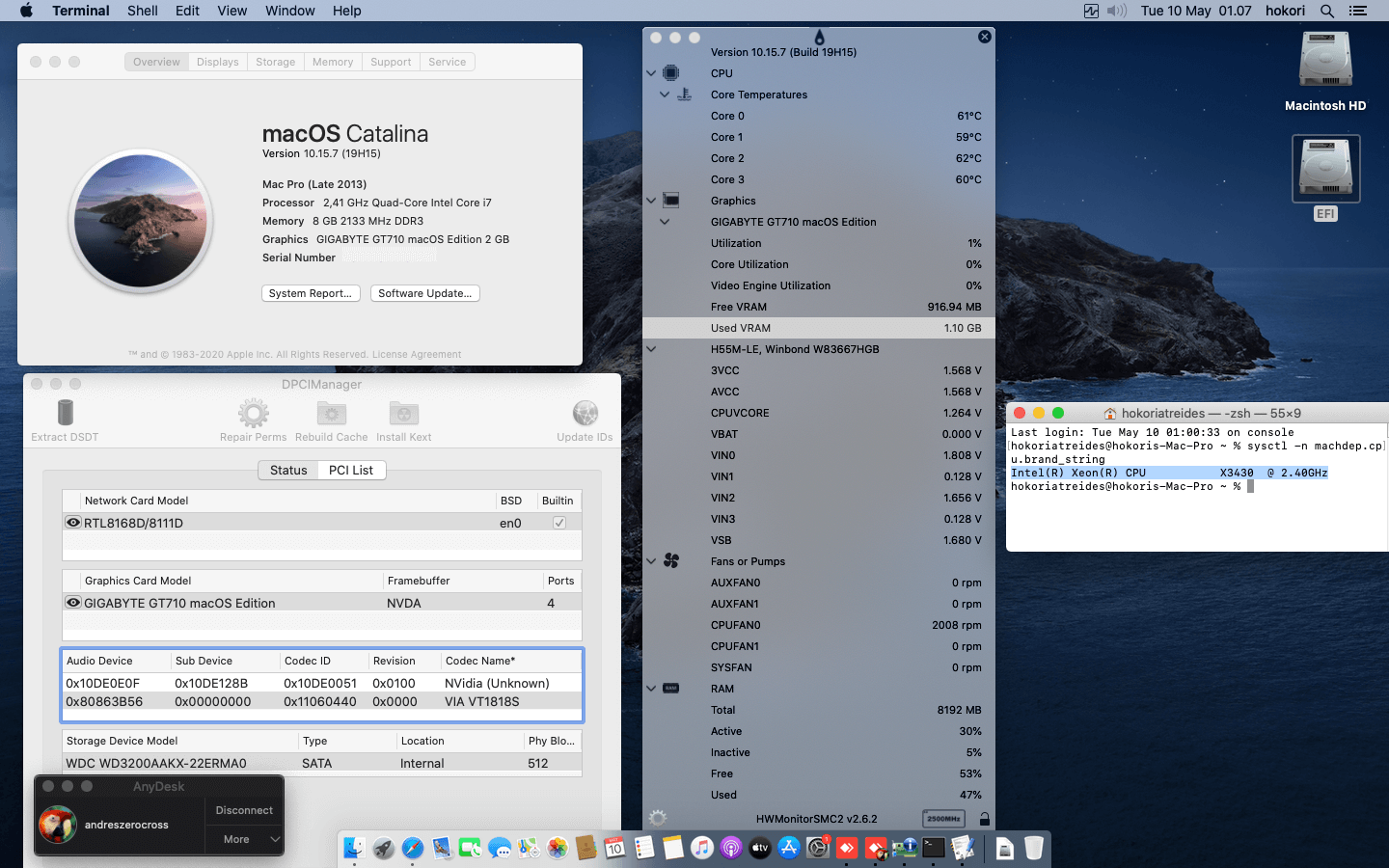 Asrock H55M LE + Intel Xeon X3430 + Gigabyte GT710 CLOVER 1