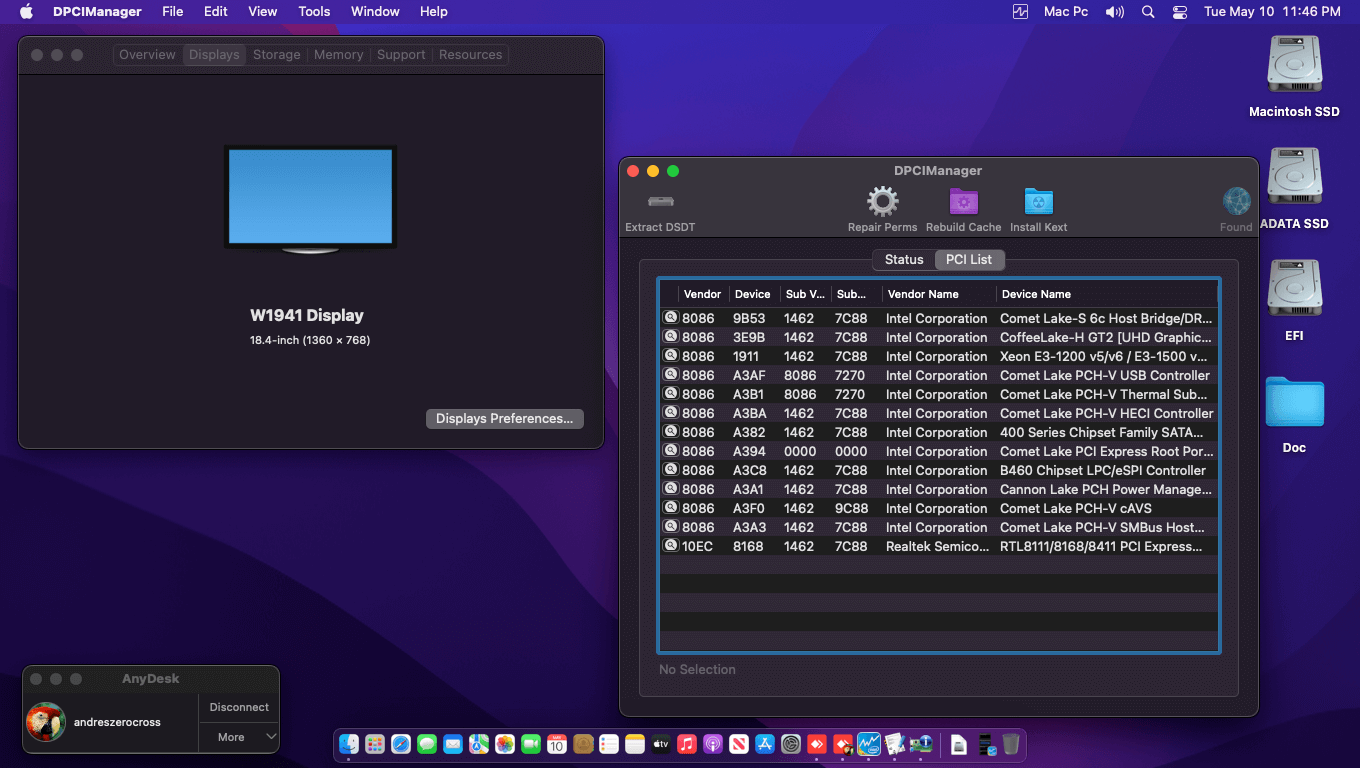 MSI B460M Pro + Intel Core i5 10400   OpenCore 2