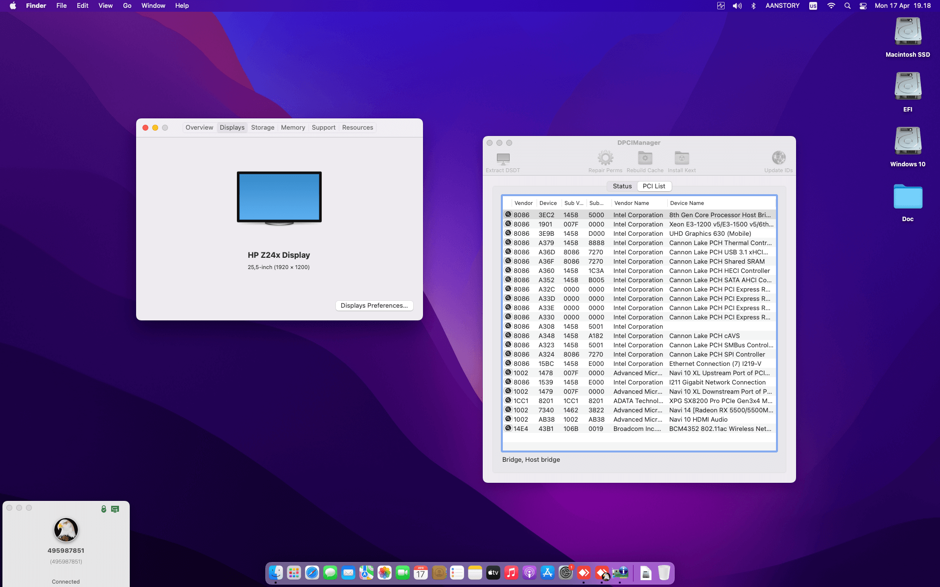 Gigabyte B360N Wifi + Intel Core i5 8600K + MSI RX 5500 XT 2nd   OpenCore 2