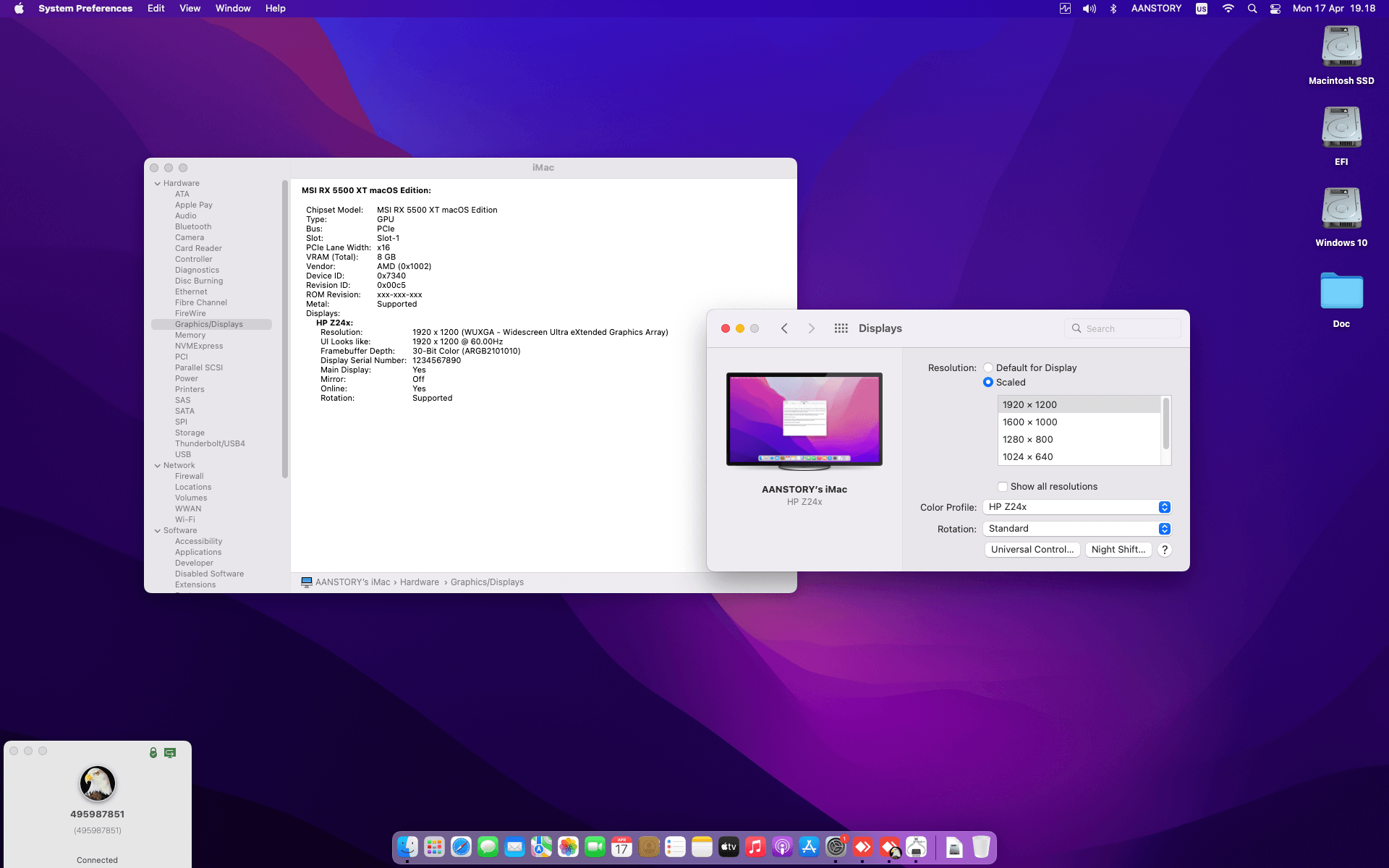 Gigabyte B360N Wifi + Intel Core i5 8600K + MSI RX 5500 XT 2nd   OpenCore 4