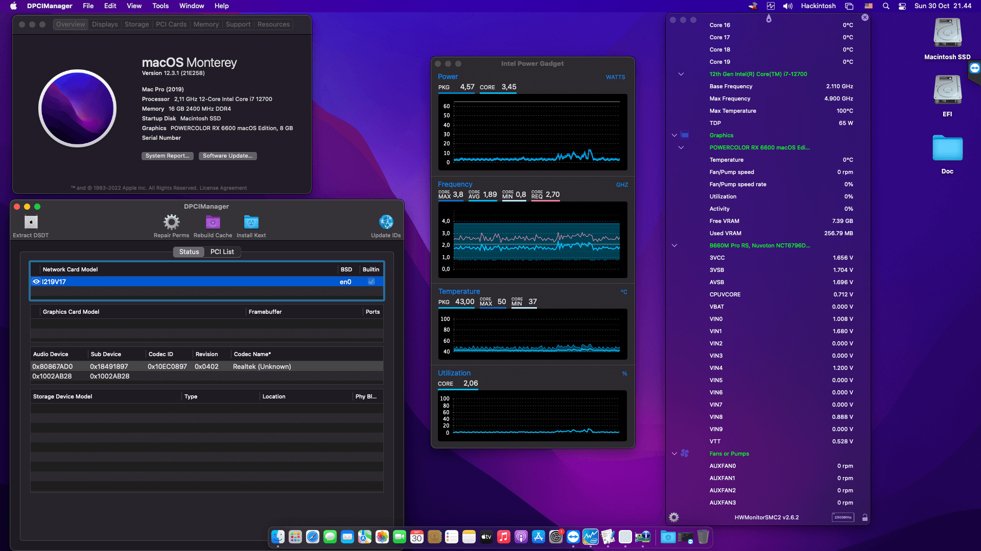 Asrock B660M PRO RS + Intel Core i7 12700 + Power Color RX 6600   OpenCore 1