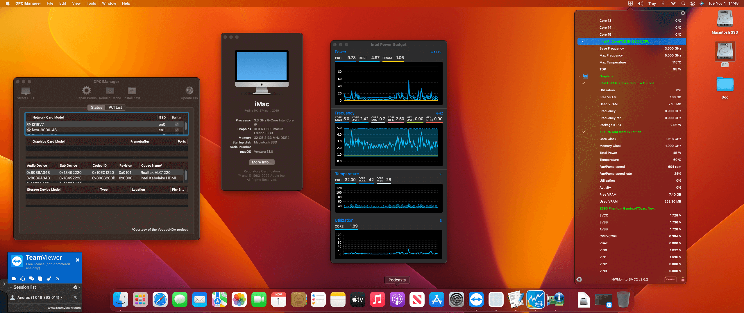 Asrock Z390 Phantom Gaming ITX:AC + Intel Core i9 9900K + XFX RX 580   OpenCore 1