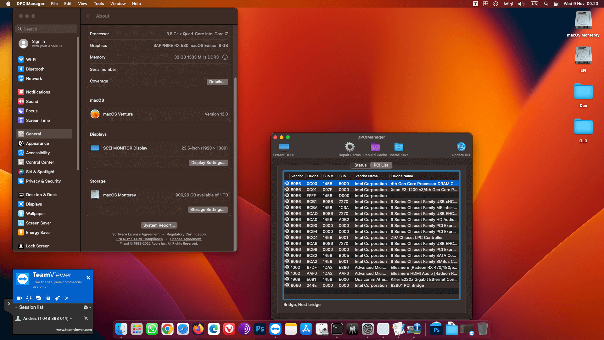 Gigabyte GA Z97X Gaming 3 + Intel Core i7 4790 + Sapphire RX 580 OpenCore 2