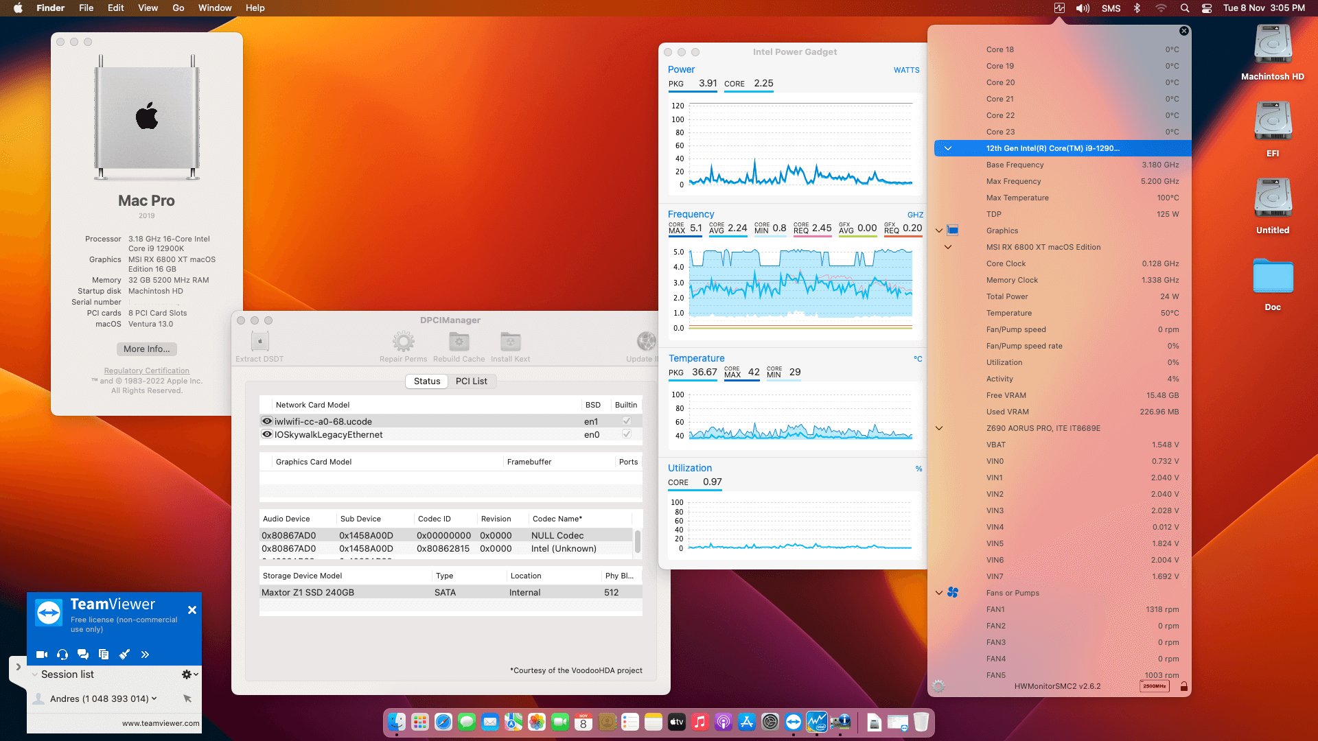 Gigabyte Z690 Aorus Pro + Intel Core i9 12900K + MSI RX 6800 XT 2nd   OpenCore 1