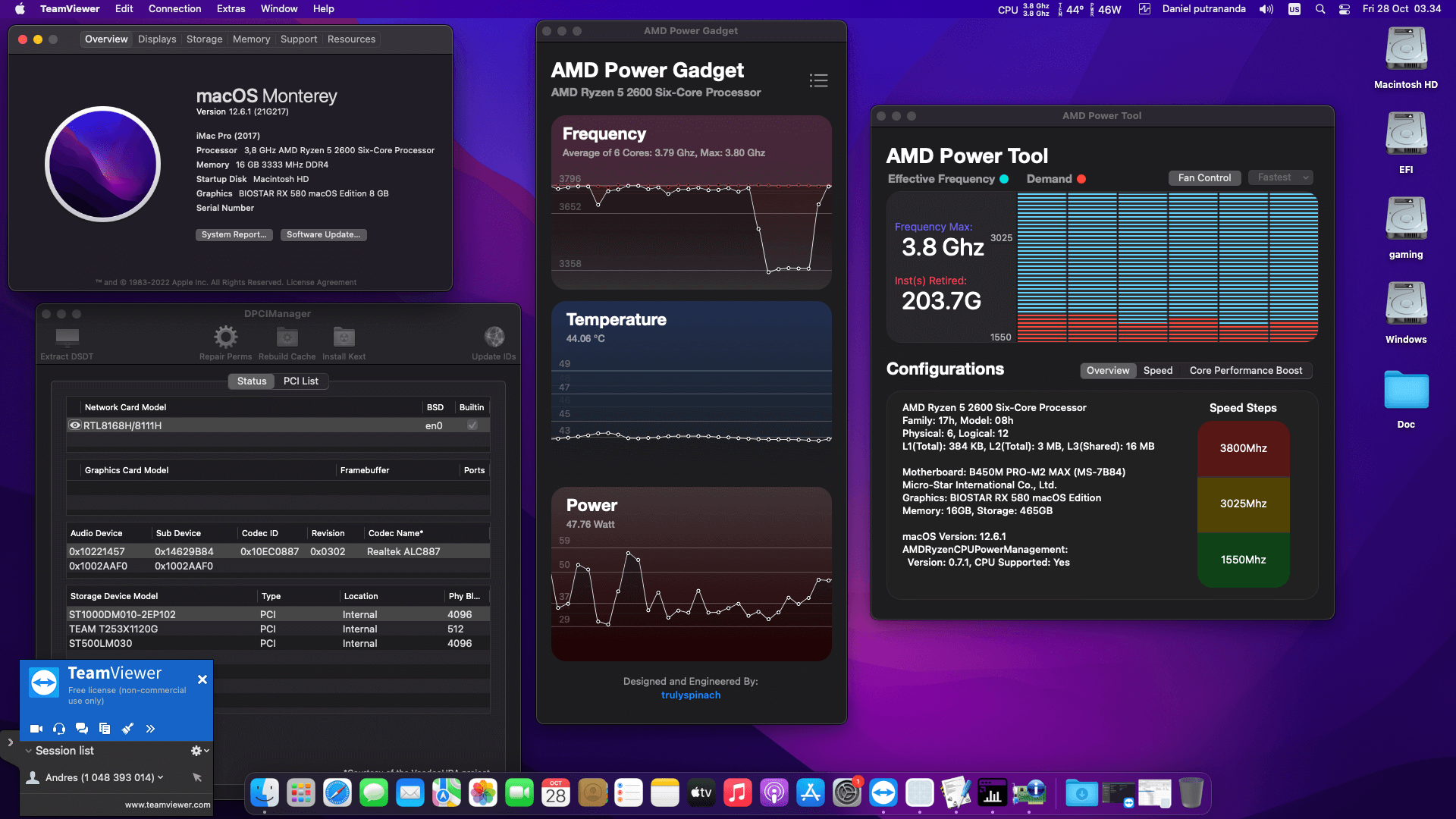 MSI B450M PRO M2 MAX + AMD Ryzen 5 2600 + Biostar RX 580 OpenCore 1
