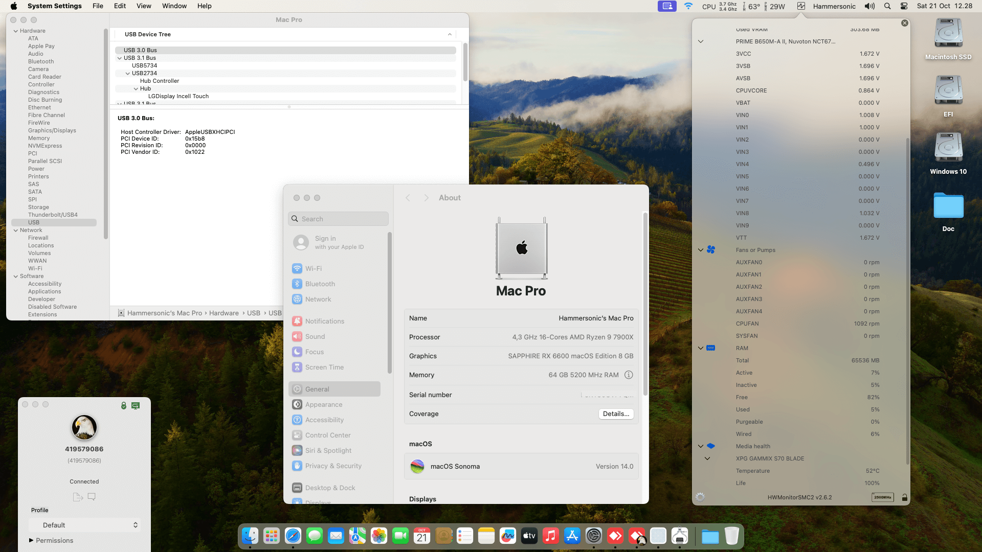 Asus Prime B650M A II + AMD Ryzen 9 7900X + Sapphire RX 6600   OpenCore 1
