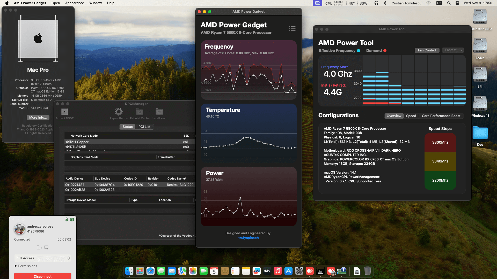 Asus ROG Crosshair VIII Dark Hero + AMD Ryzen 7 5800X + PowerColor RX 6700 XT   OpenCore 1