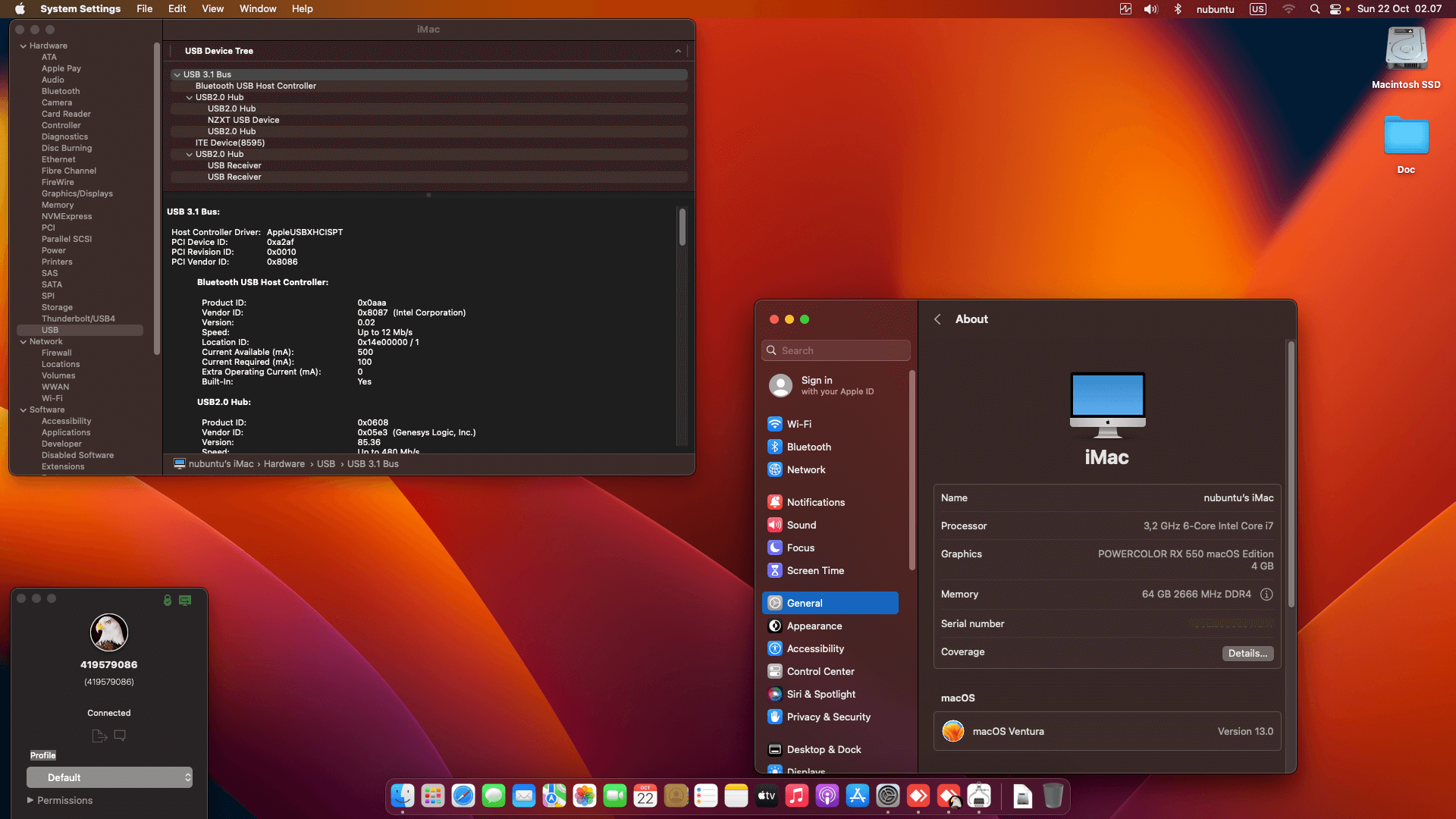 Gigabyte Z390 Aorus Master + Intel Core i7 8700 + PowerColor RX 550 OpenCore 1