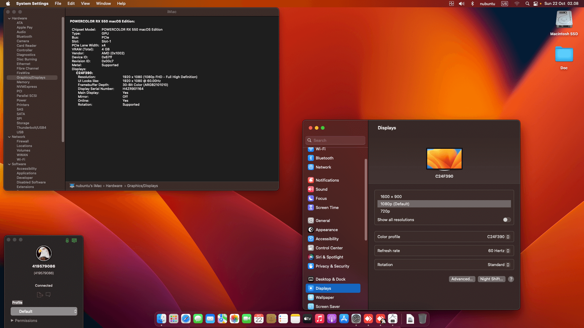 Gigabyte Z390 Aorus Master + Intel Core i7 8700 + PowerColor RX 550 OpenCore 1