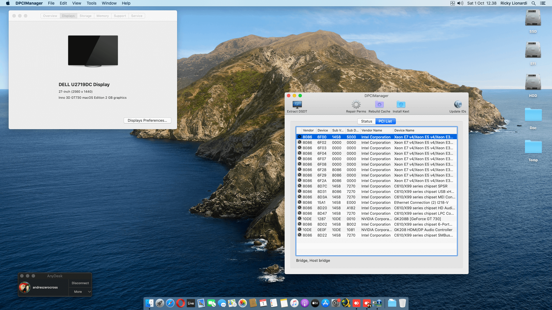 Gigabyte GA X99 UD4 + Intel Core i7 6800K + Inno 3D GT730 Kepler   OpenCore 2
