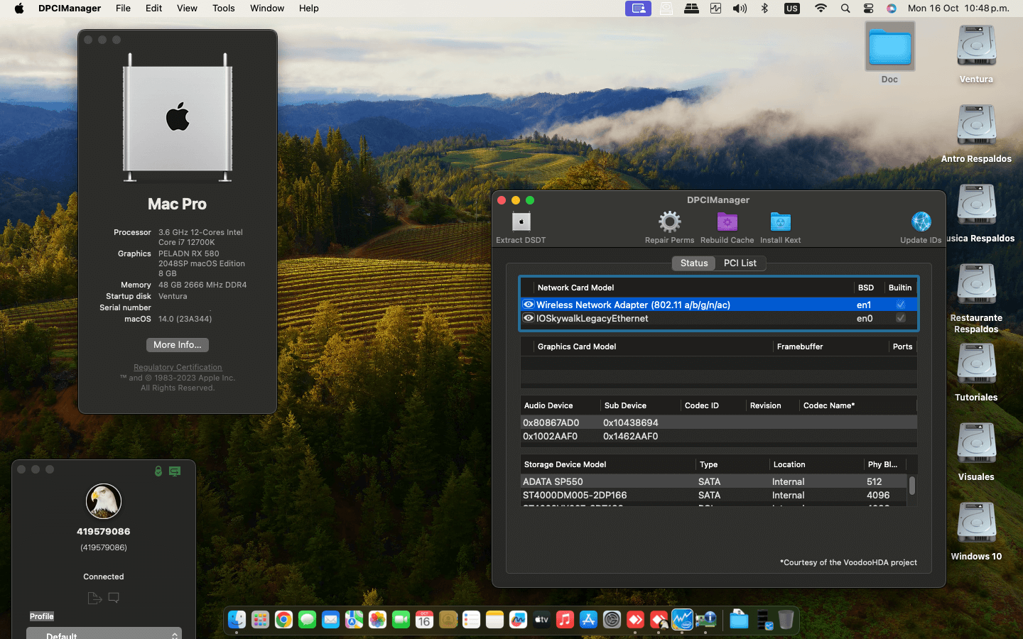 Asus ROG Strix Z690 A Gaming Wifi D4 + Intel Core i7 12700K + Peladn RX 580 2048SP 3rd   OpenCore 1