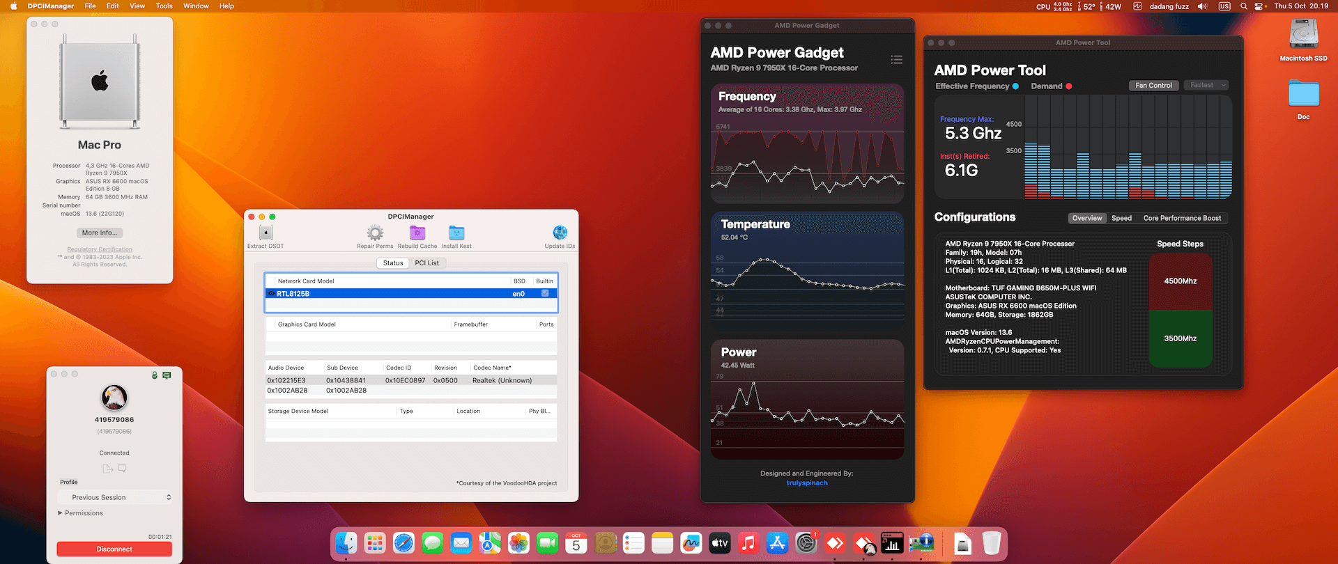 Asus TUF Gaming B650M PLUS WIFI + AMD Ryzen 9 7950X + Asus RX 6600   OpenCore 1
