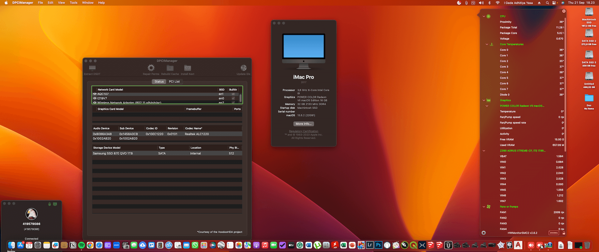Gigabyte Z390 Aorus Xtreme + Intel Core i9 9900K + Power Color Radeon VII 2nd   OpenCore 1
