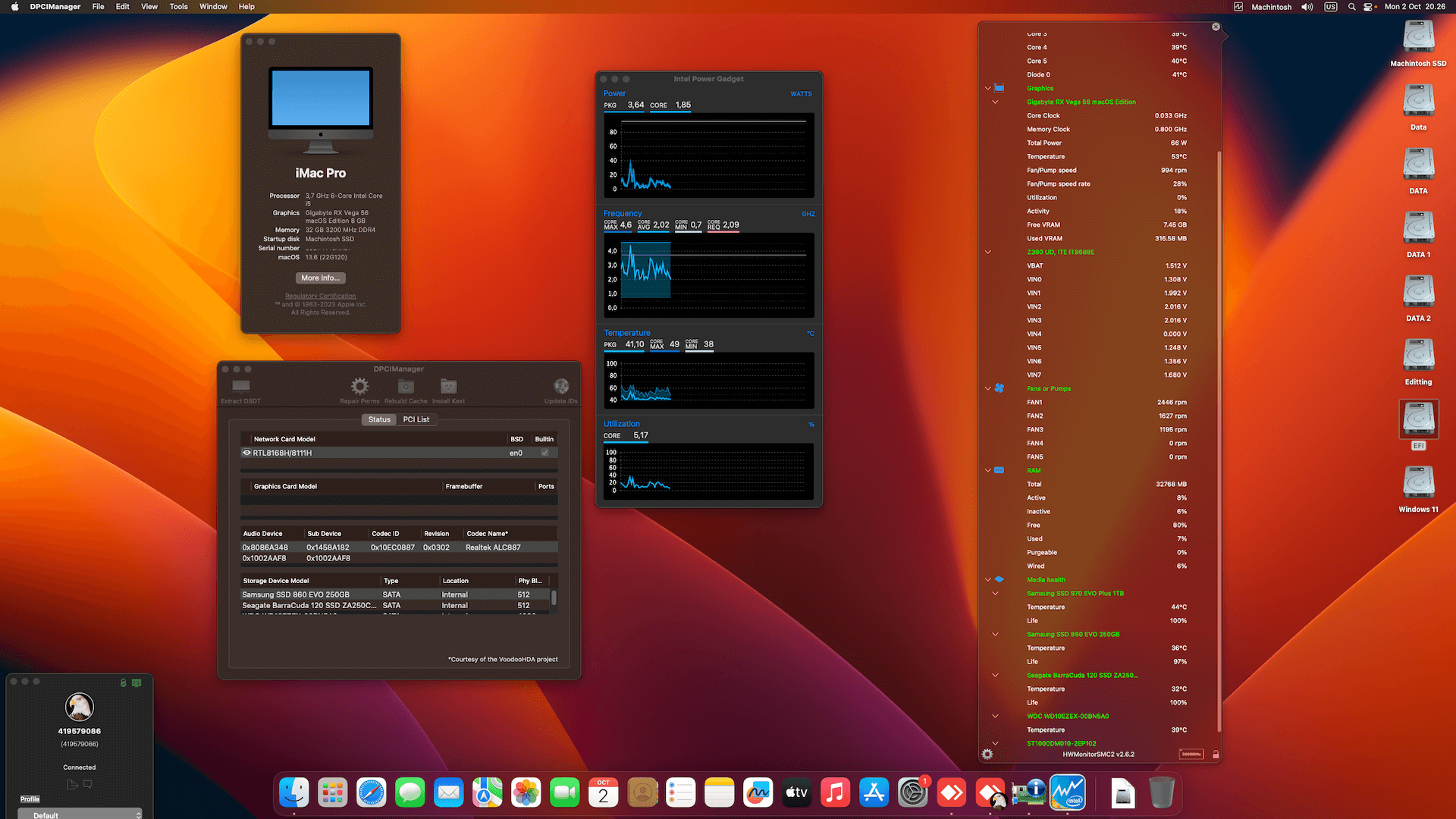 Gigabyte Z390 UD + Intel Core i5 9600K + Gigabyte Vega 56 2nd   OpenCore 1