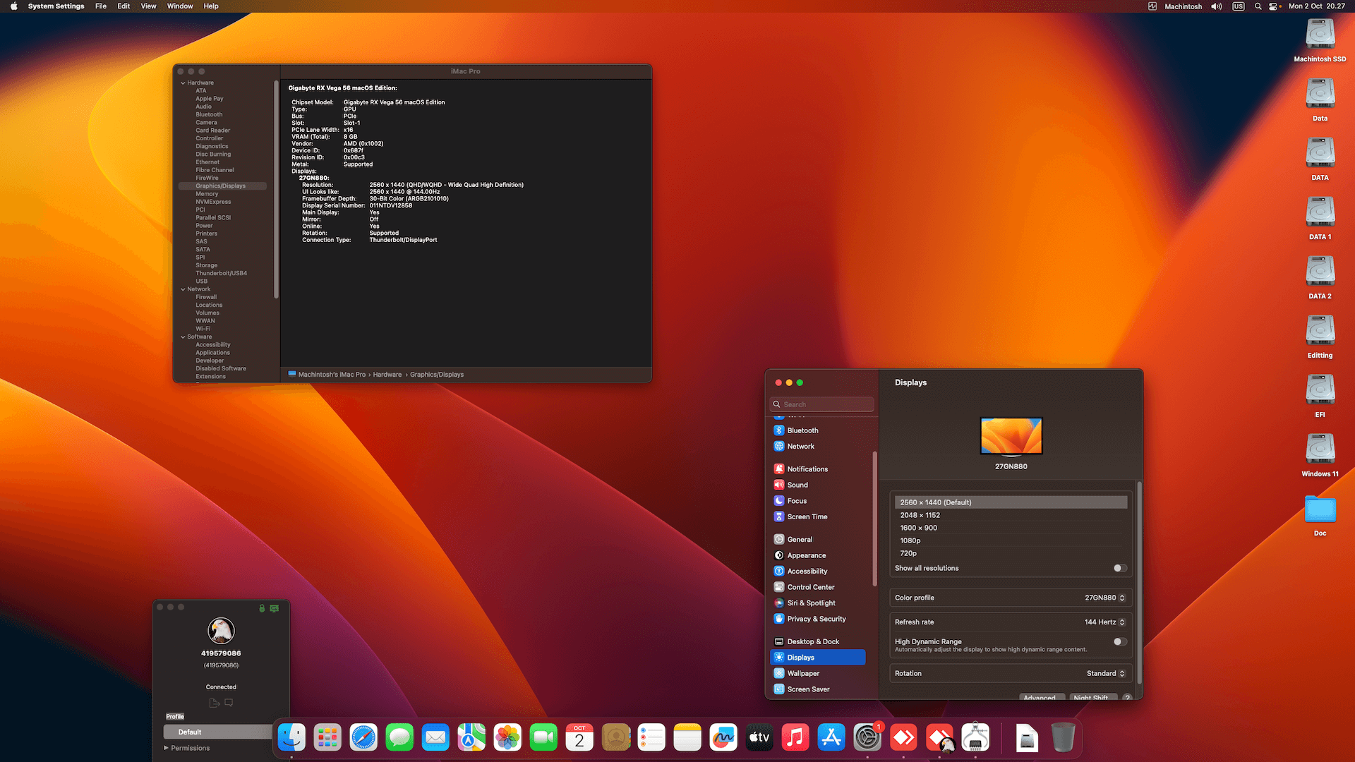 Gigabyte Z390 UD + Intel Core i5 9600K + Gigabyte Vega 56 2nd   OpenCore 1