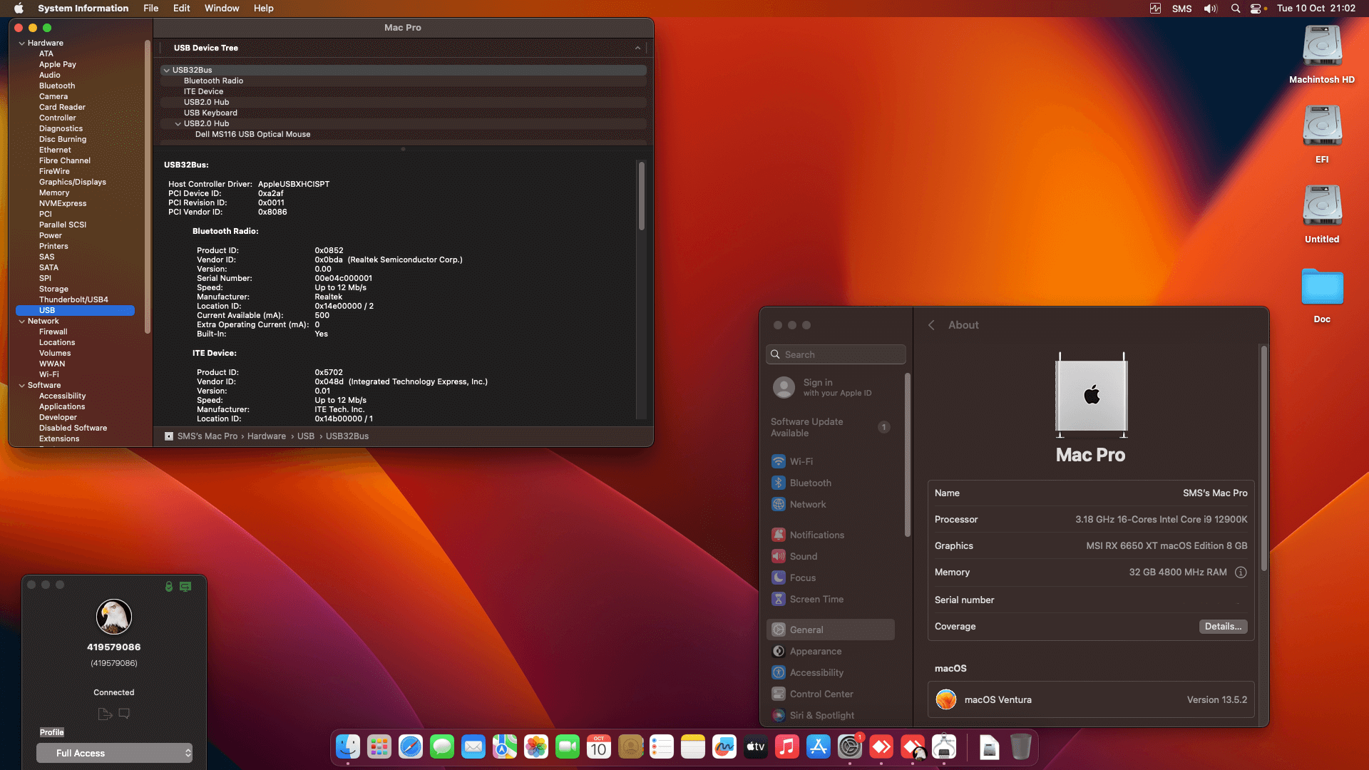 Gigabyte Z790 UD AX + Intel Core i9 12900K + MSI RX 6650 XT 2nd   OpenCore 1