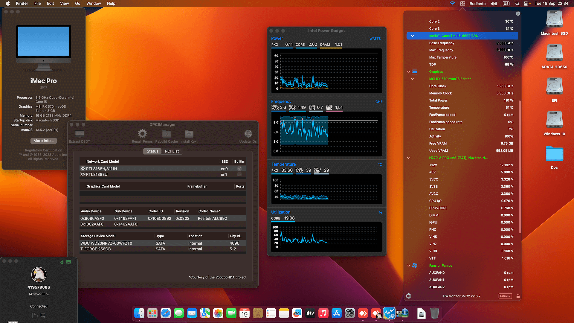 MSI H270 A PRO + Intel Core i5 6500 + MSI RX 570   OpenCore 1