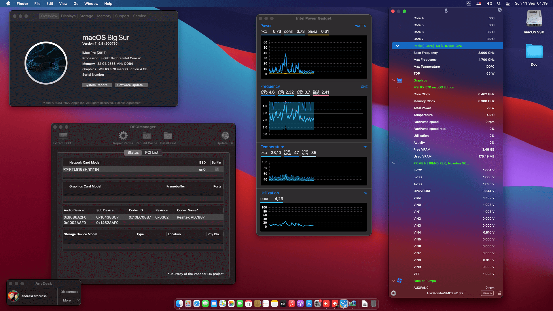 Asus Prime H310M D R2.0 + Intel Core i7 9700F + MSI RX 570    OpenCore 1