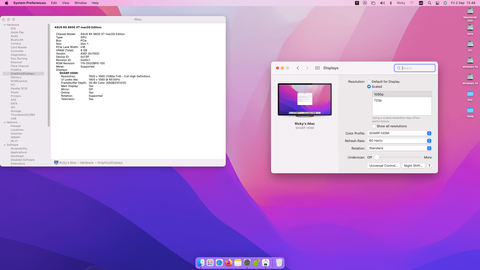 Gigabyte GA Z170M D3H + Intel Core i5 6500 + Asus RX 6600 XT   OpenCore 4
