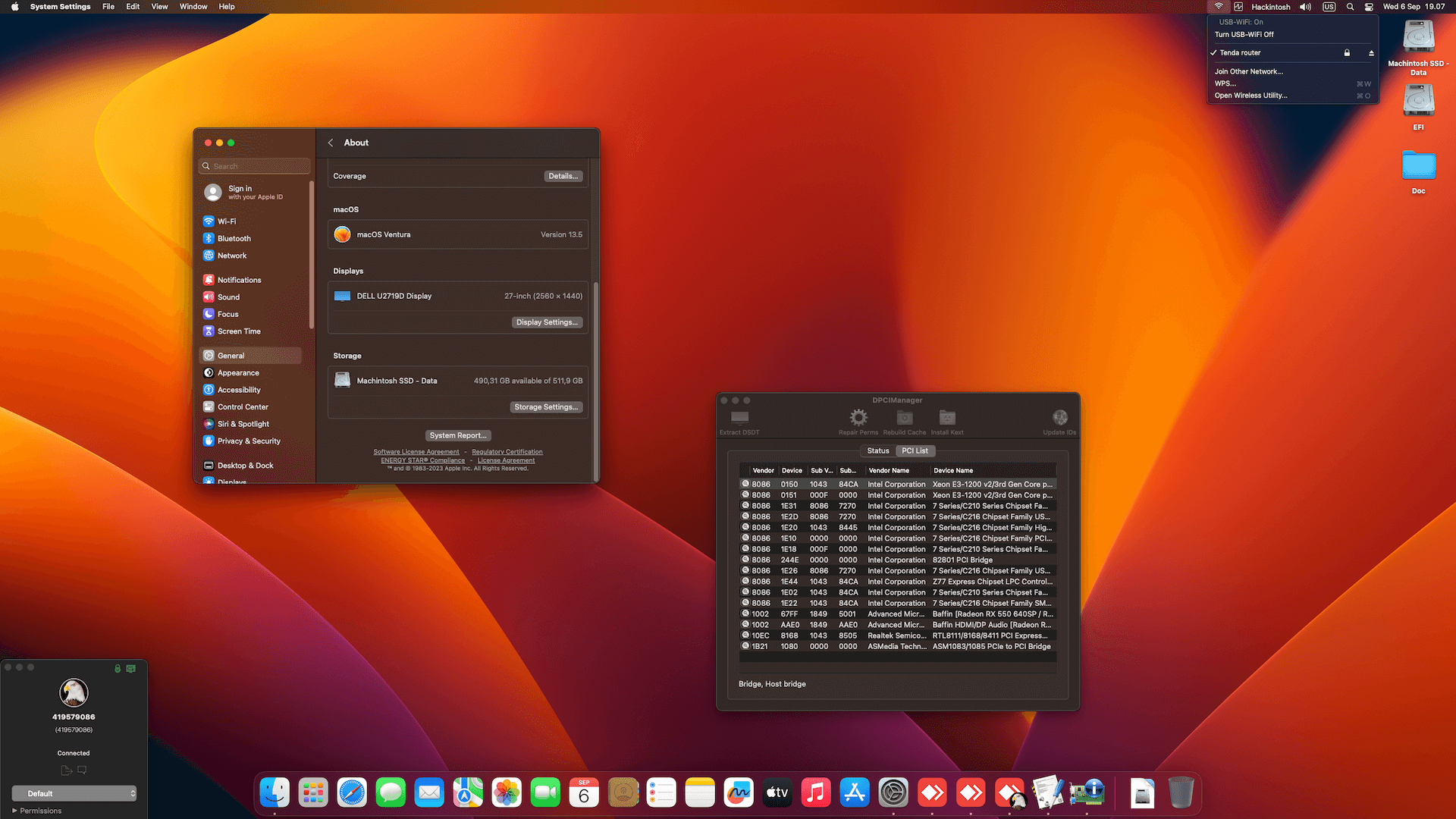 Asus P8Z77 V LX + Intel Core i5 3470 + Asrock RX 550   OpenCore 1