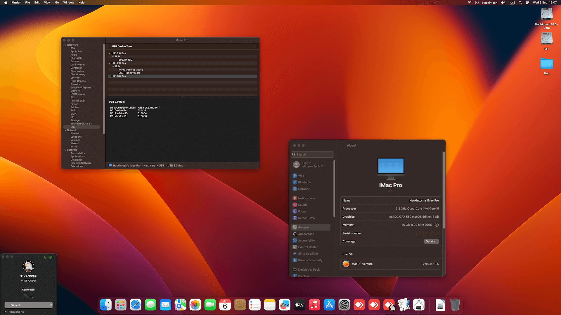 Asus P8Z77 V LX + Intel Core i5 3470 + Asrock RX 550   OpenCore 1