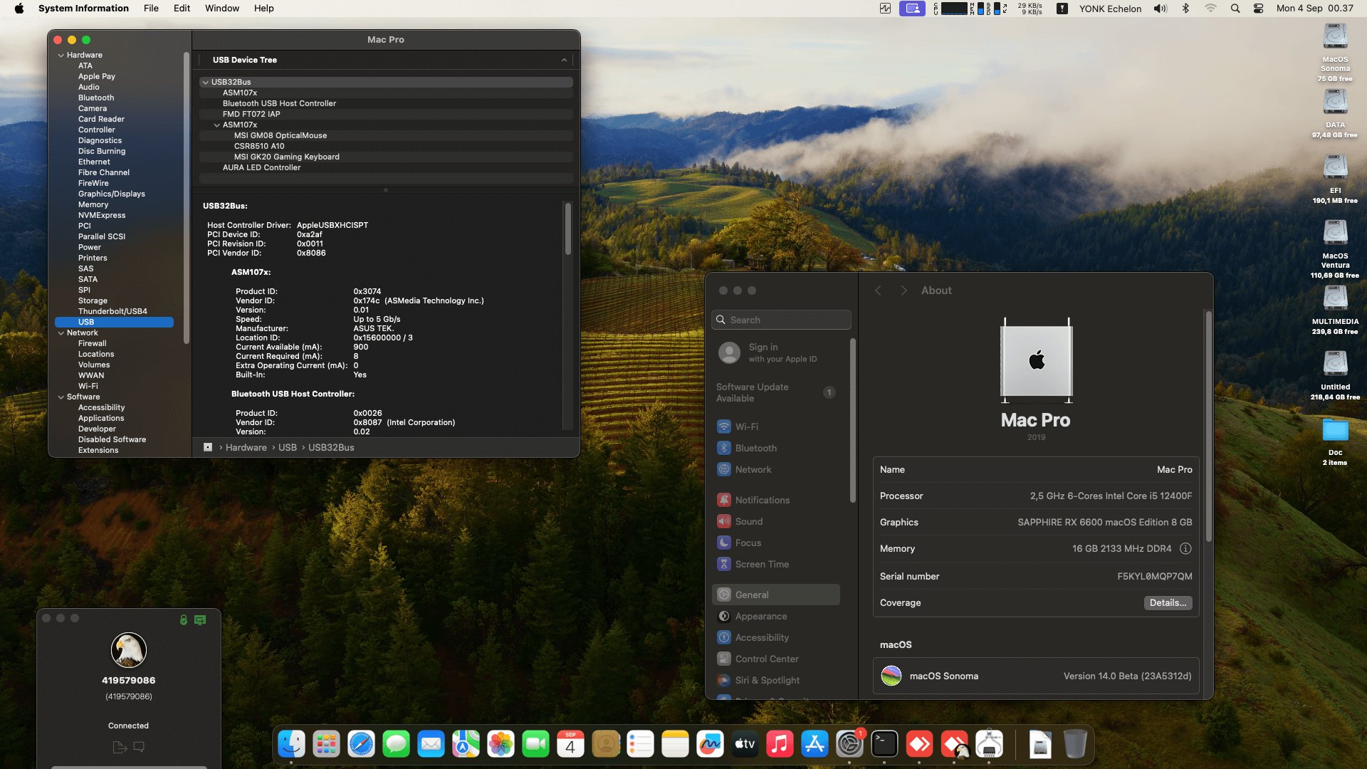 Asus TUF Gaming Z690 PLUS WIFI D4 + Intel Core i5 12400F + Sapphire RX 6600   OpenCore 1