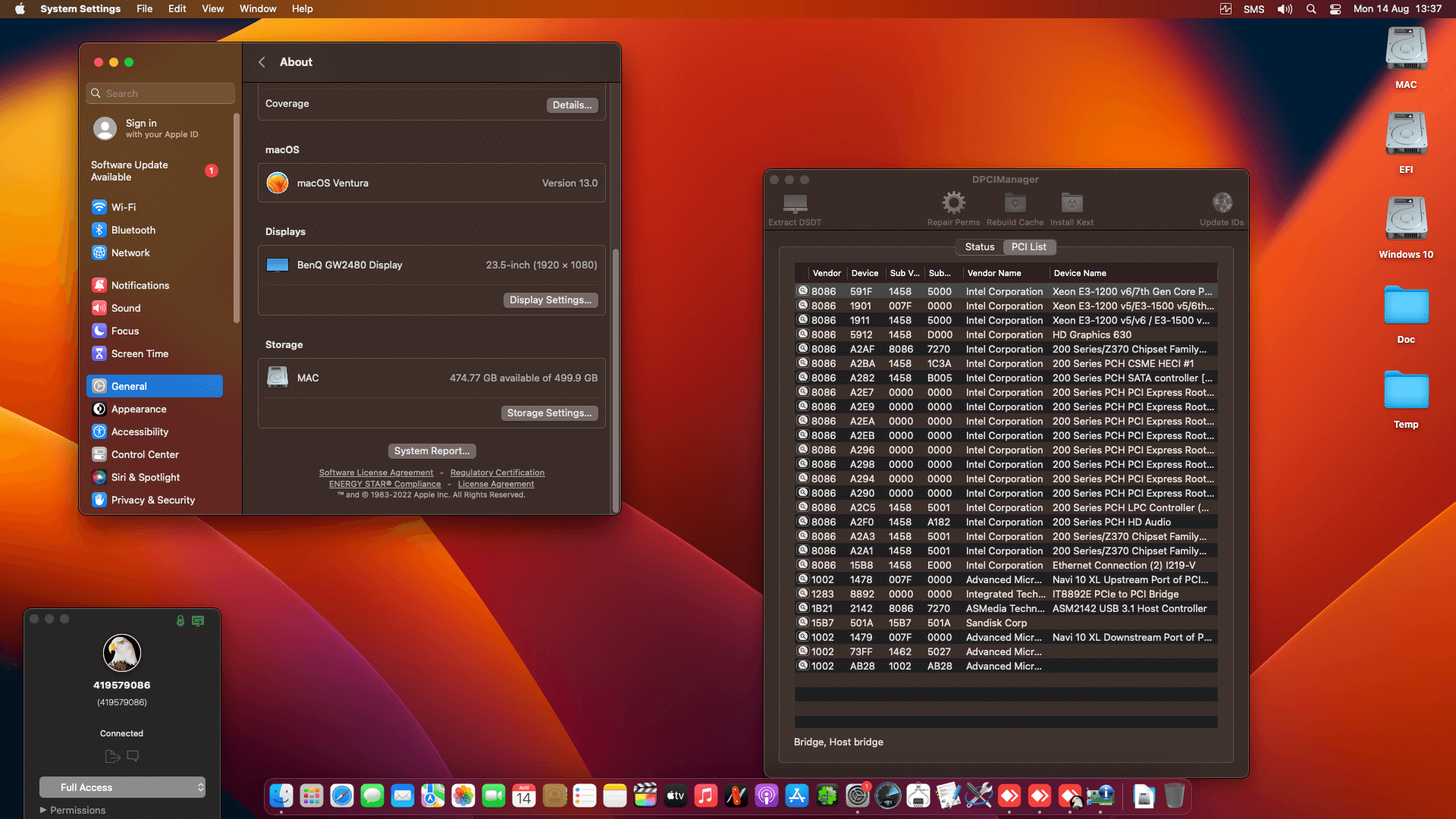 Gigabyte GA Z270 HD3P + Intel Core i7 7700K + MSI RX 6650 XT   OpenCore 1
