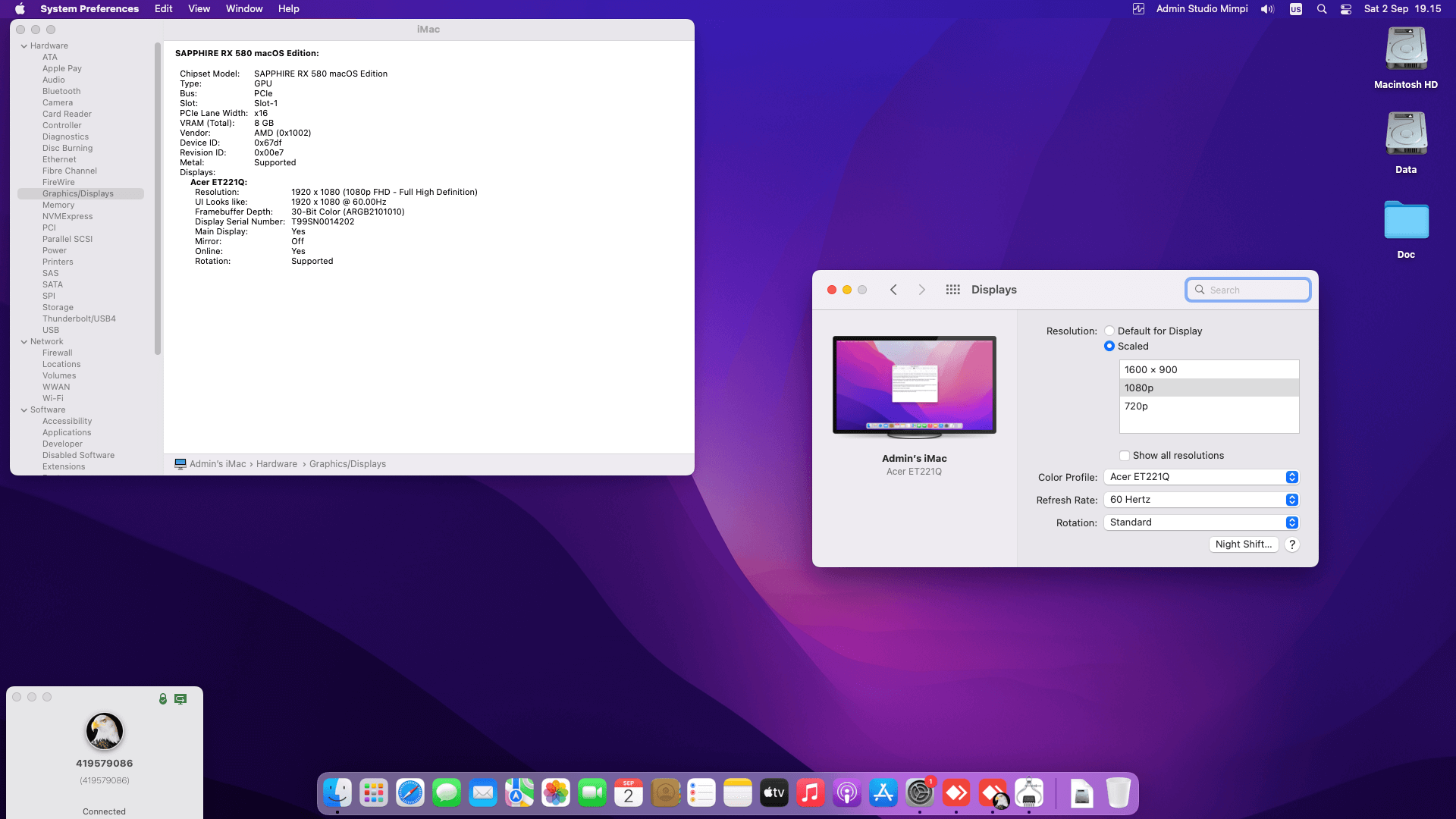 Gigabyte GA Z97 HD3 + Intel Core i7 4790 + Sapphire Pulse RX 580 2nd OpenCore 1