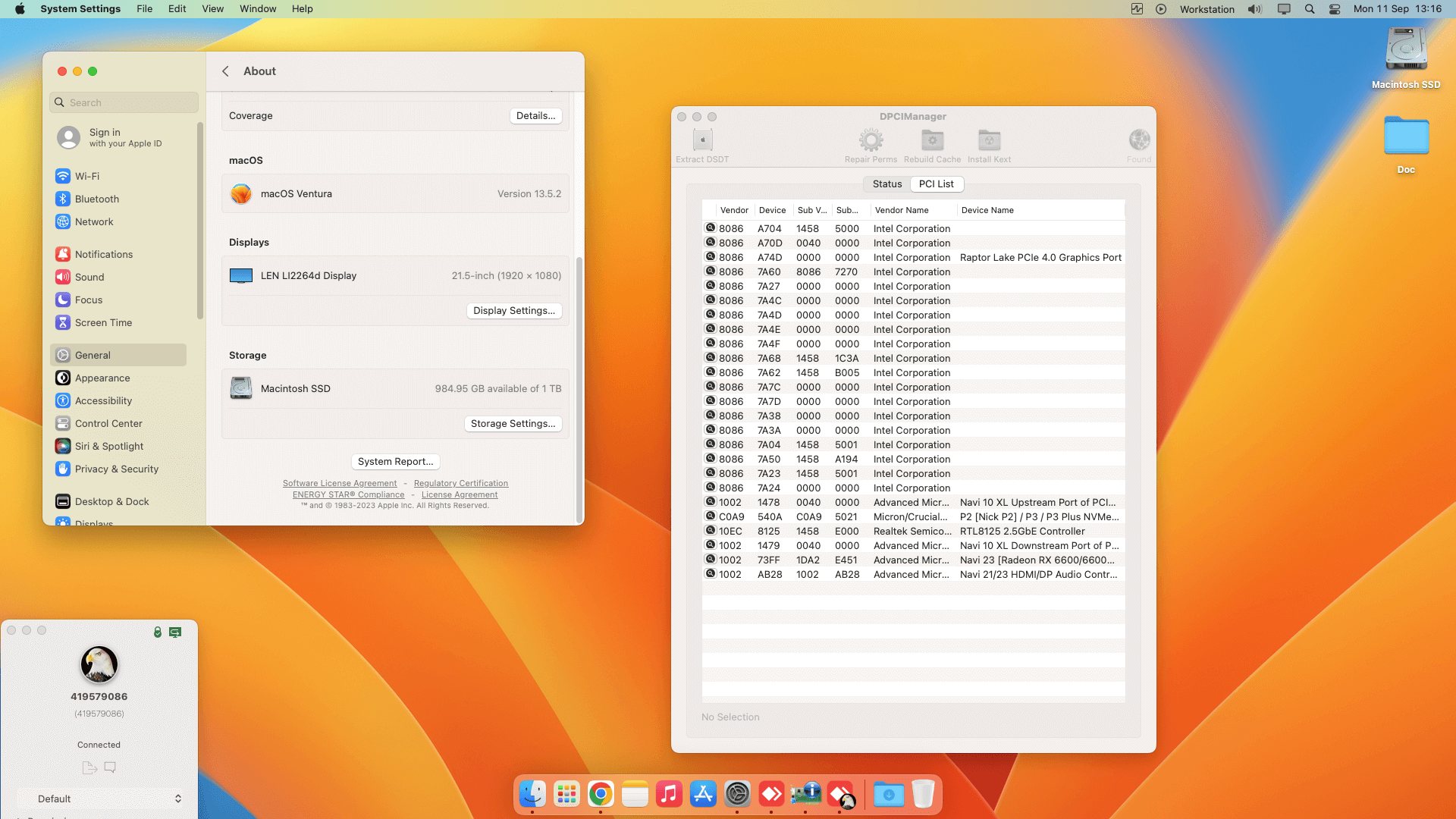 Gigabyte Z790 UD + Intel Core i5 13600KF + Sapphire RX 6600   OpenCore 1