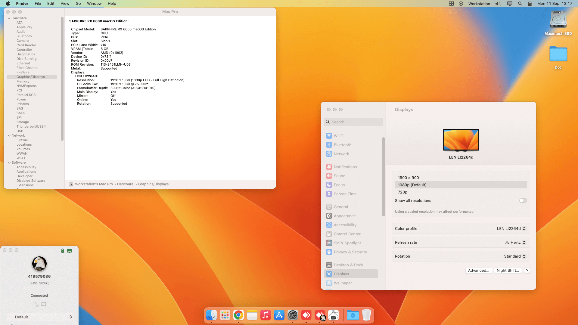 Gigabyte Z790 UD + Intel Core i5 13600KF + Sapphire RX 6600   OpenCore 1