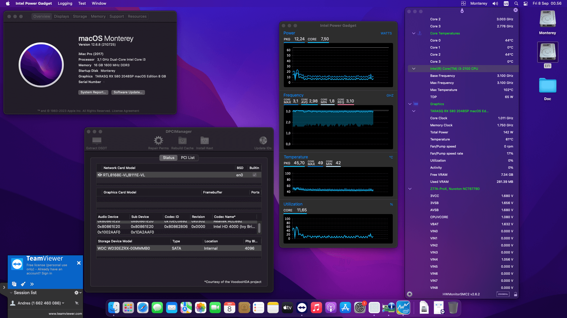J&W JW Z77A ProX + Intel Core i3 2100 + Tarasq RX 580 2048SP OpenCore 1
