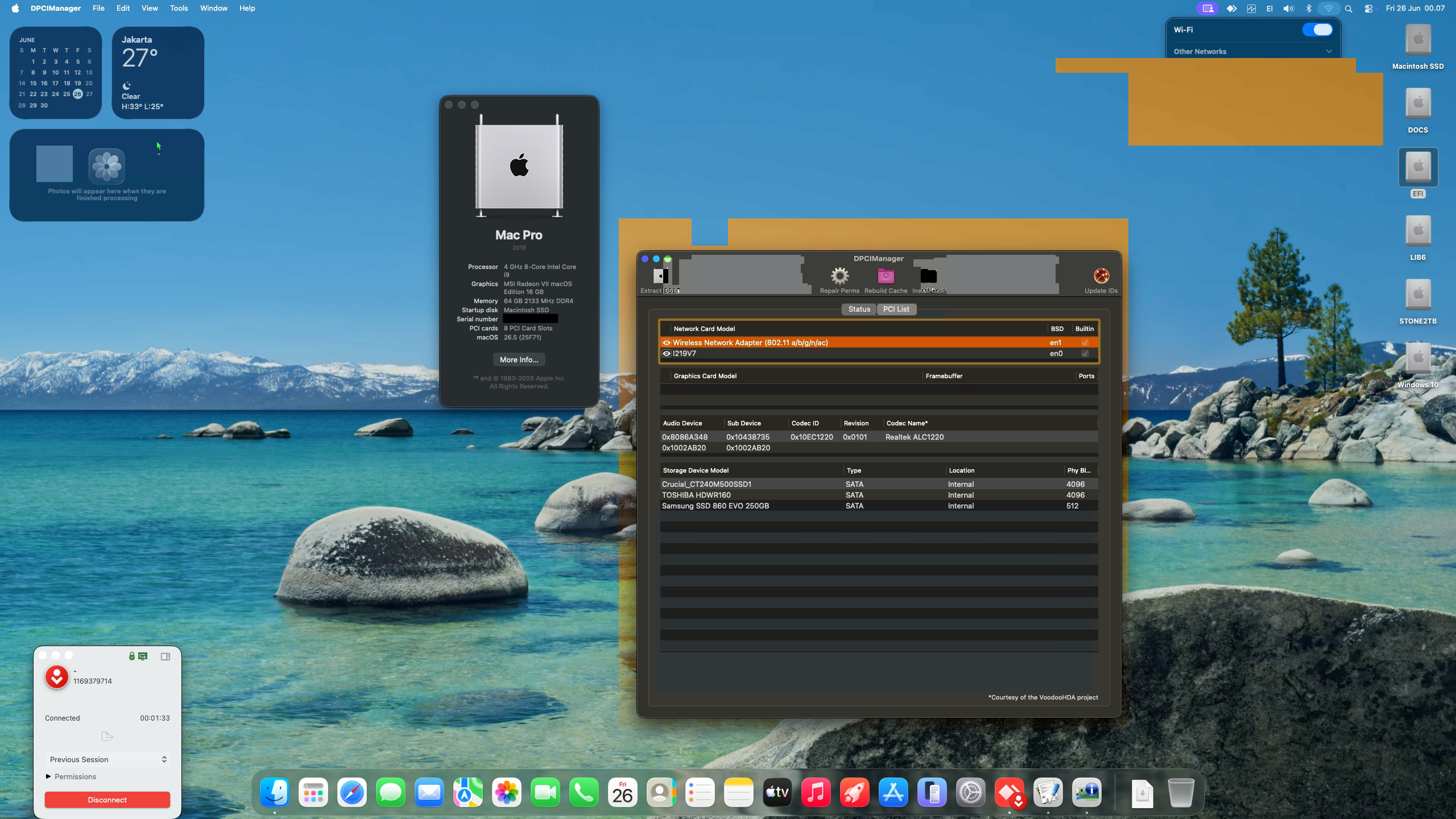 Success Hackintosh macOS Tahoe 26.5 Build 25F71 on Asus ROG Maximus XI Hero + Intel Core i9 9900KS + MSI Radeon VII