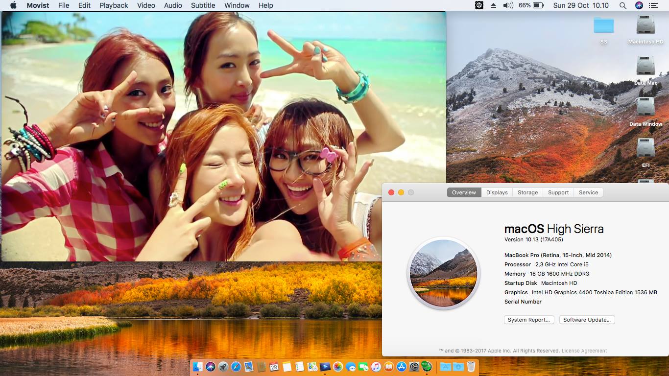 Success Hackintosh macOS High Sierra 10.13 Build 17A405 at Toshiba Satelite E45T - R4100 (Bios Version 1.4)